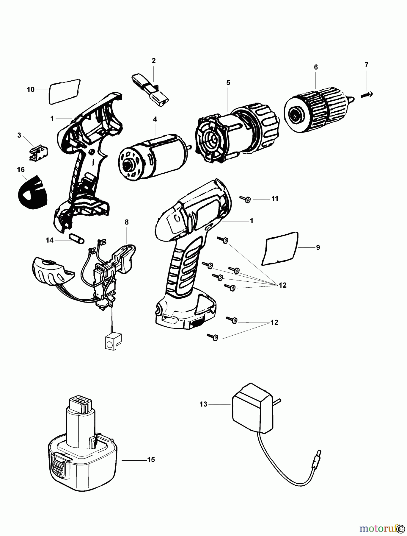  BLACK+DECKER INNENAUSSTATTUNG BOHRER AKKU SCHRAUBER HM1200 Seite 1