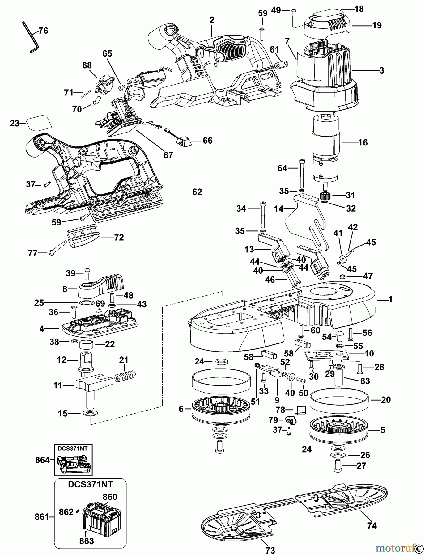  DEWALT HOLZARBEITEN BANDSÄGEN BANDSÄGE DCS371 Seite 1