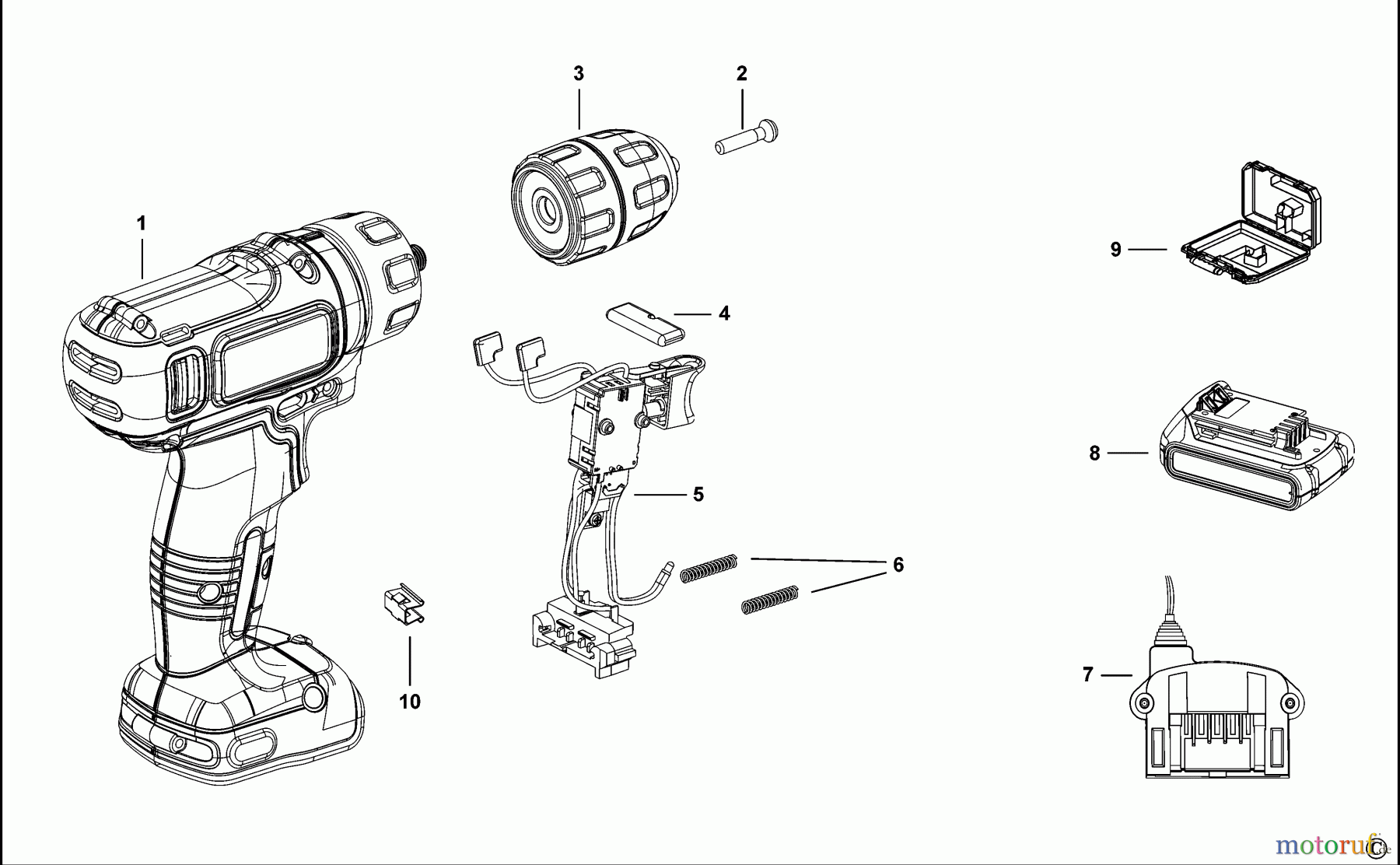  BLACK+DECKER INNENAUSSTATTUNG BOHRER BOHRER/ANTRIEB BDGDC18 Seite 1