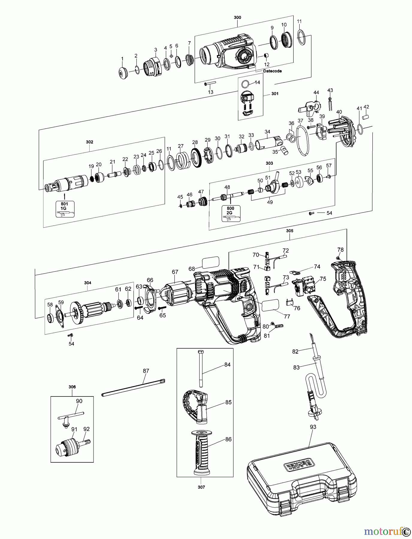 BLACK+DECKER INNENAUSSTATTUNG BOHRER BOHRHAMMER BEHS02 Seite 1