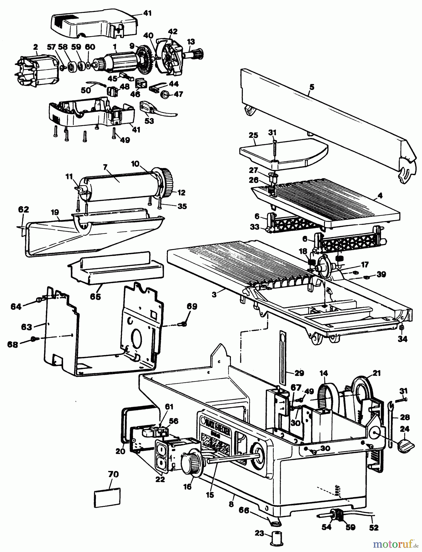  BLACK+DECKER INNENAUSSTATTUNG HOBEL TISCHHOBELMASCHINE DN840 Seite 1