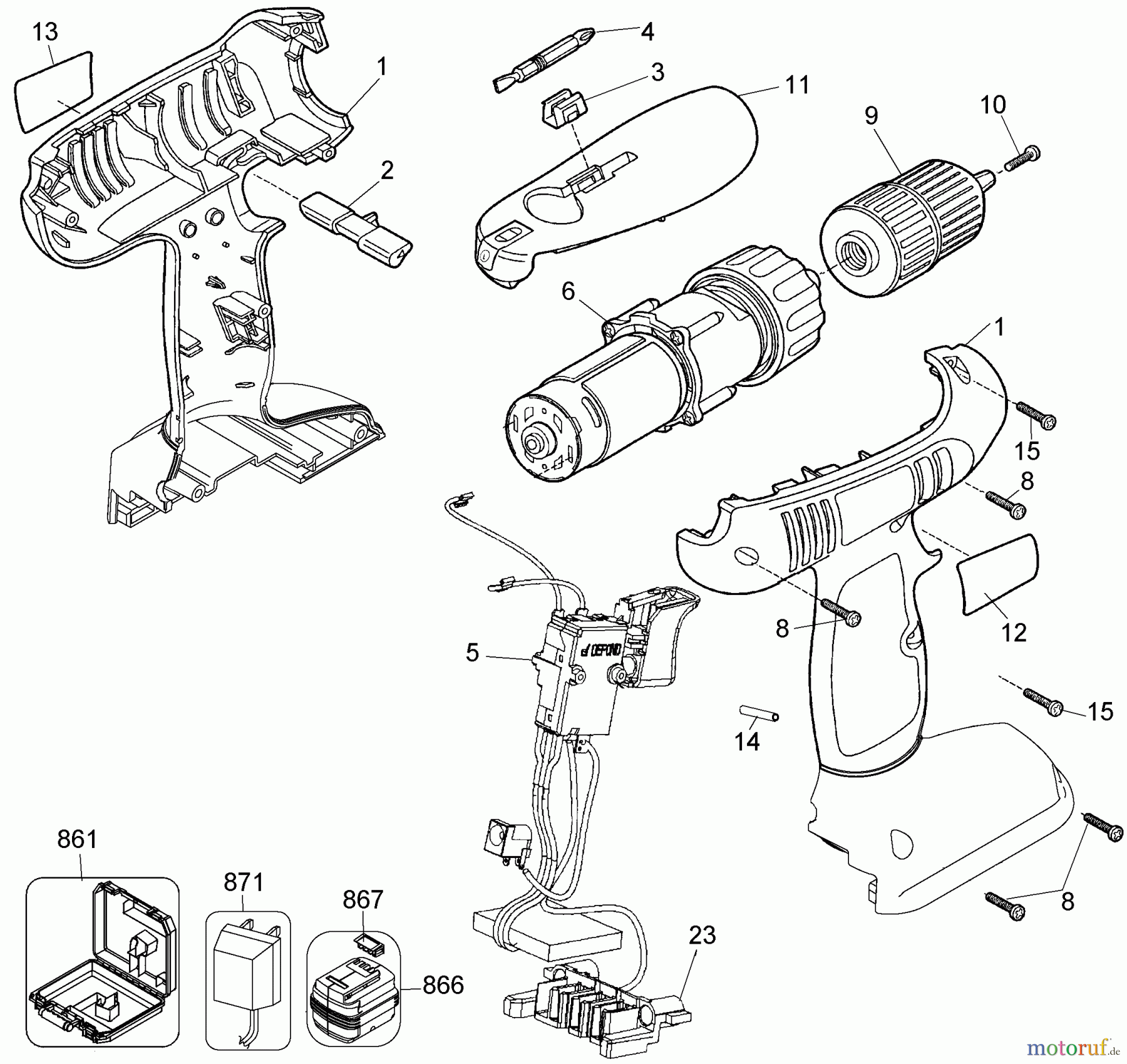  BLACK+DECKER INNENAUSSTATTUNG BOHRER 14.4V DRILL CD1440SKA Seite 1