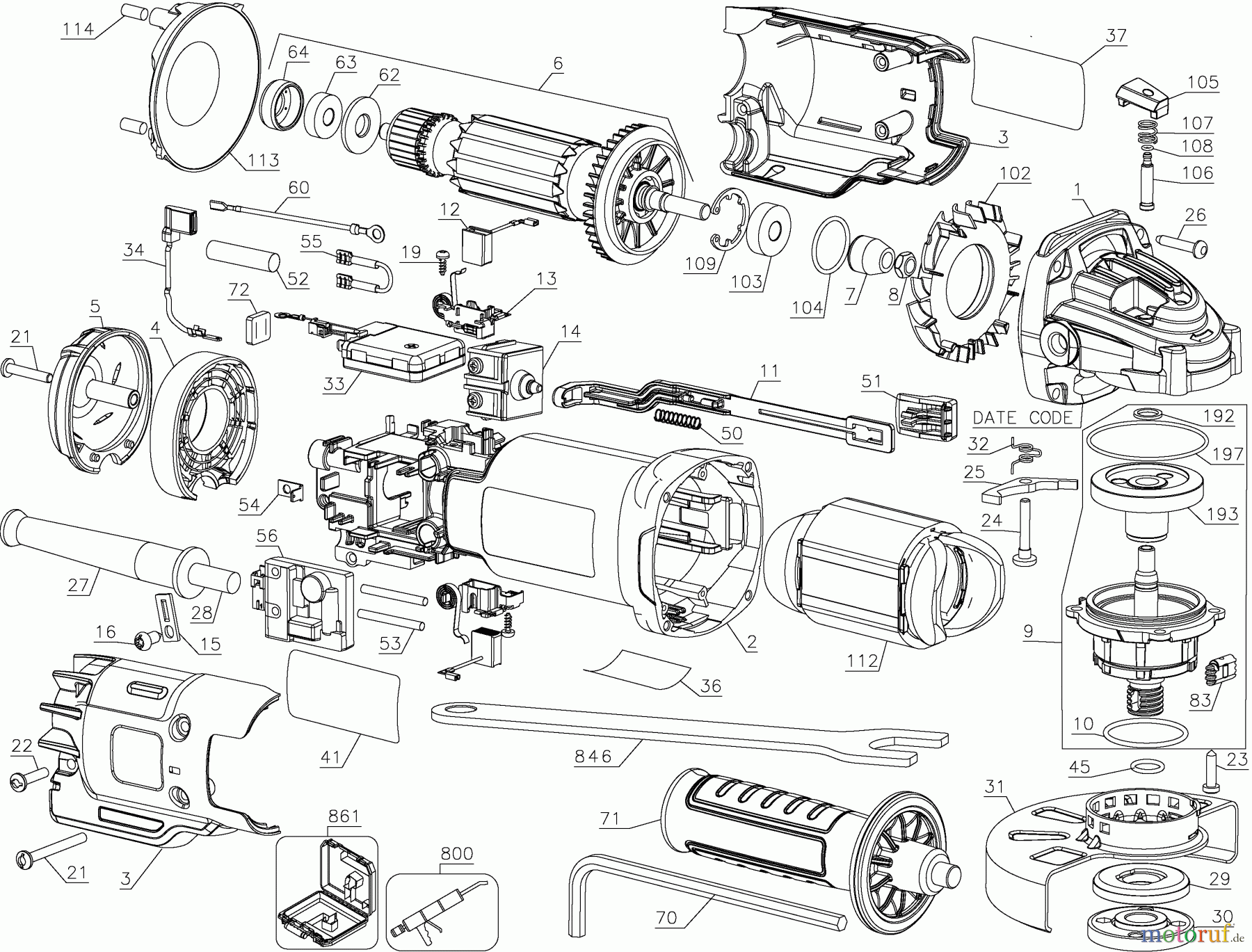  DEWALT METALLBEARBEITUNG WINKELSCHLEIFER 100-125MM 4-1/2 SAG, SLIDE DWE4224 Seite 1