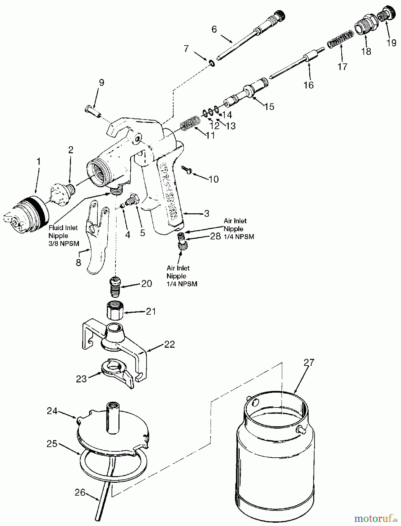  OEM Black und Decker Divers GUN SPRAY PRO SIPHON FEED ASP500 Seite 1