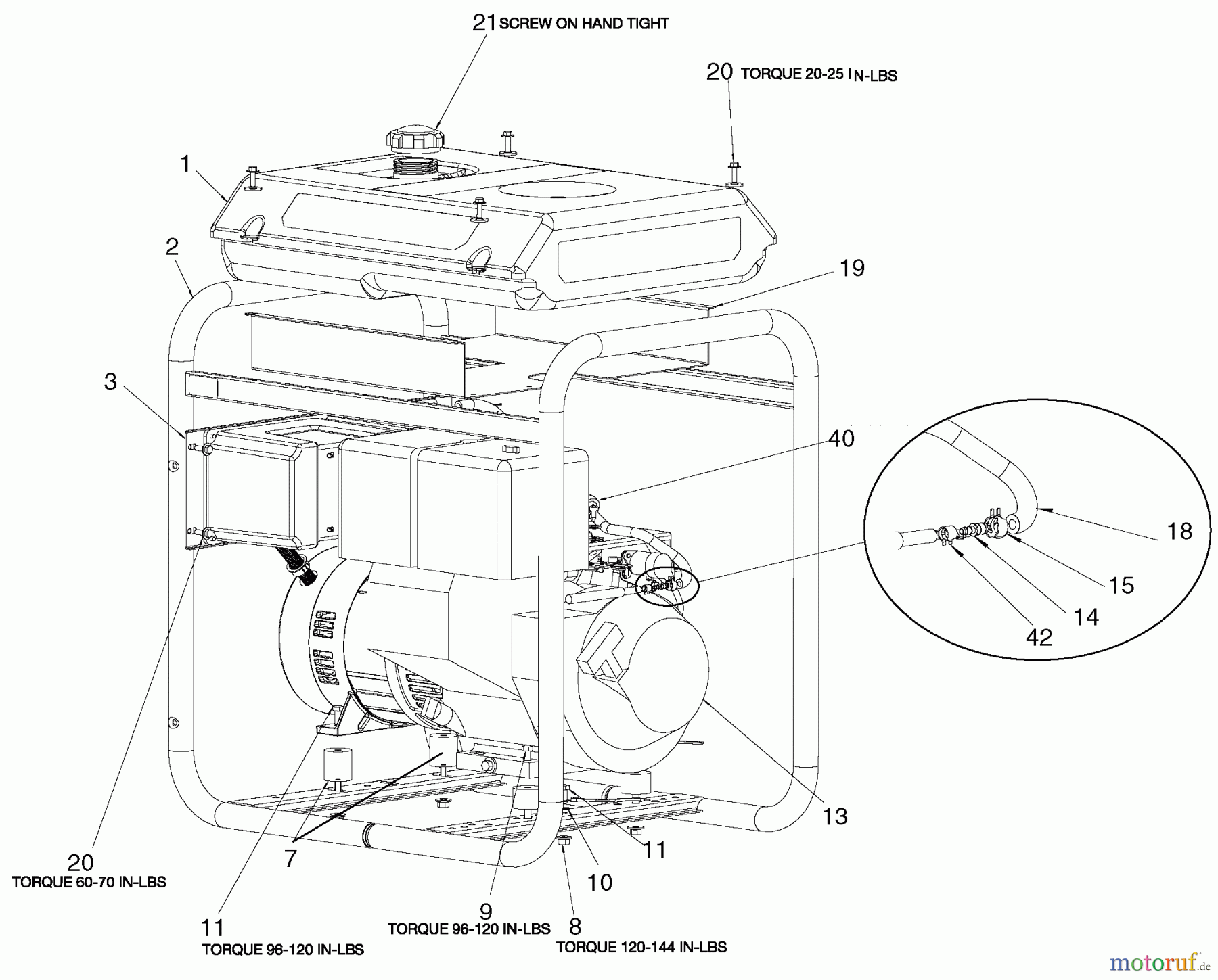  PORTER CABLE Divers G 4500W 9HP HONDA H450CS Seite 1