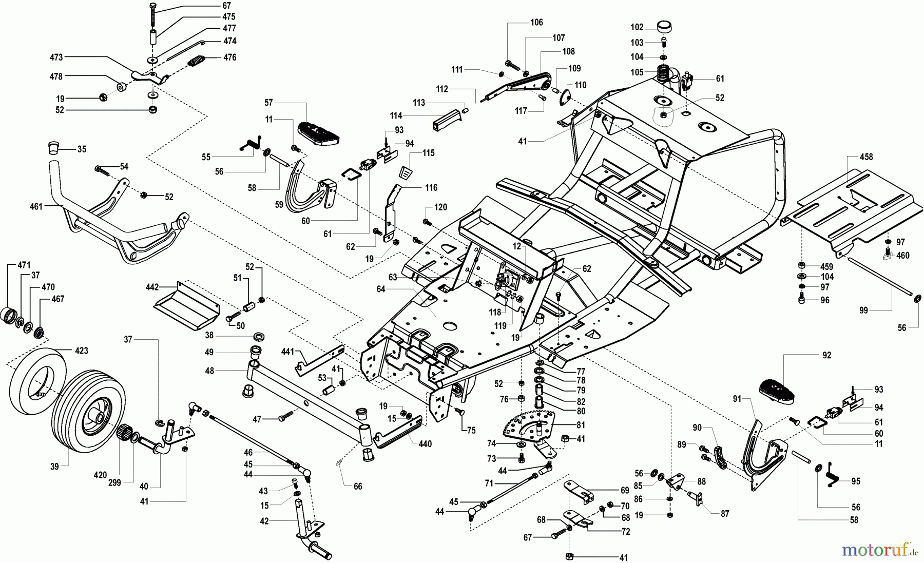  Dolmar Rasentraktoren TM-85.13 H TM-85.13 H (2005) 2  RAHMENSATZ