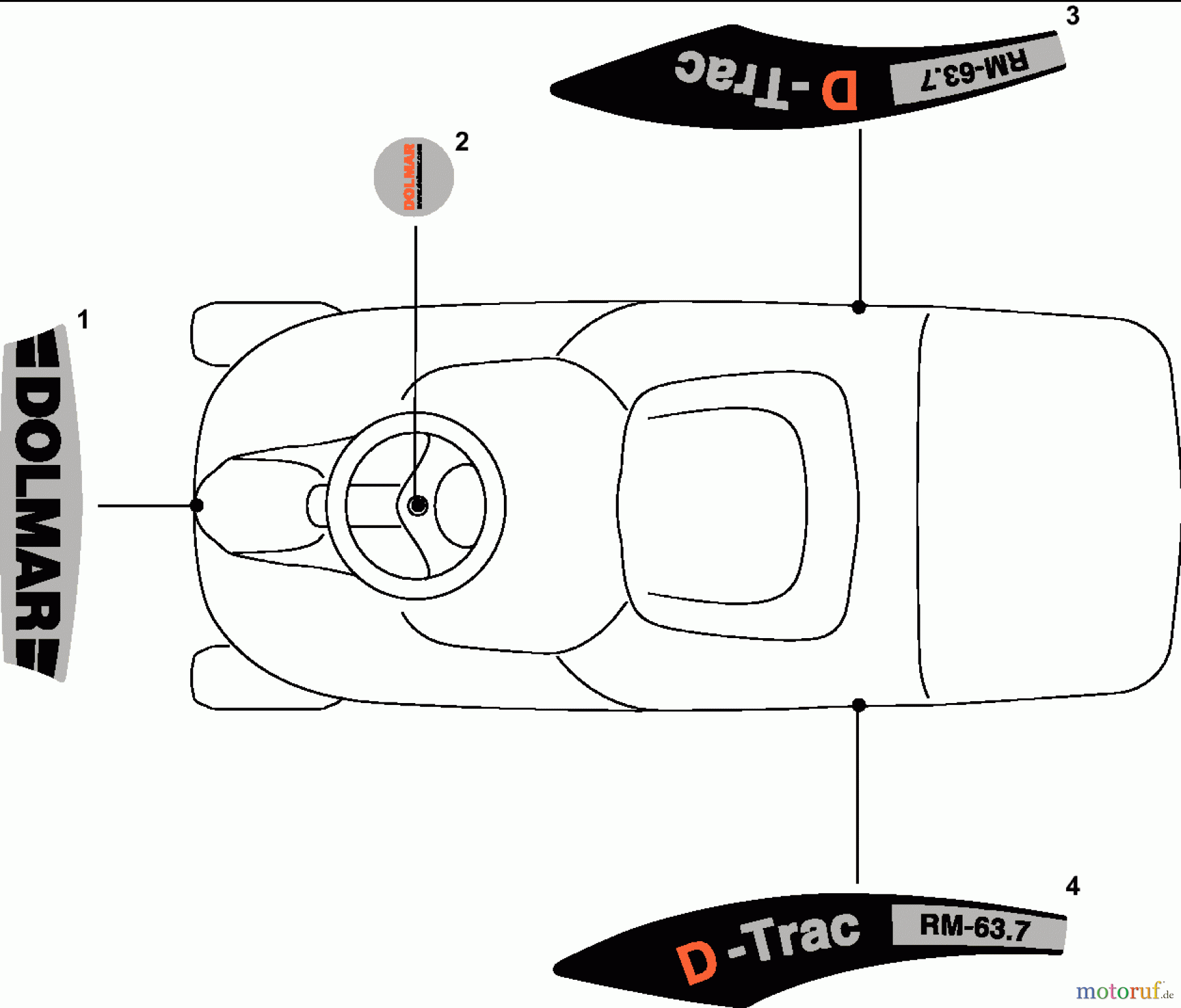 Dolmar Rasentraktoren RM-63.7 RM-63.7 (2008) 14 AUFKLEBER