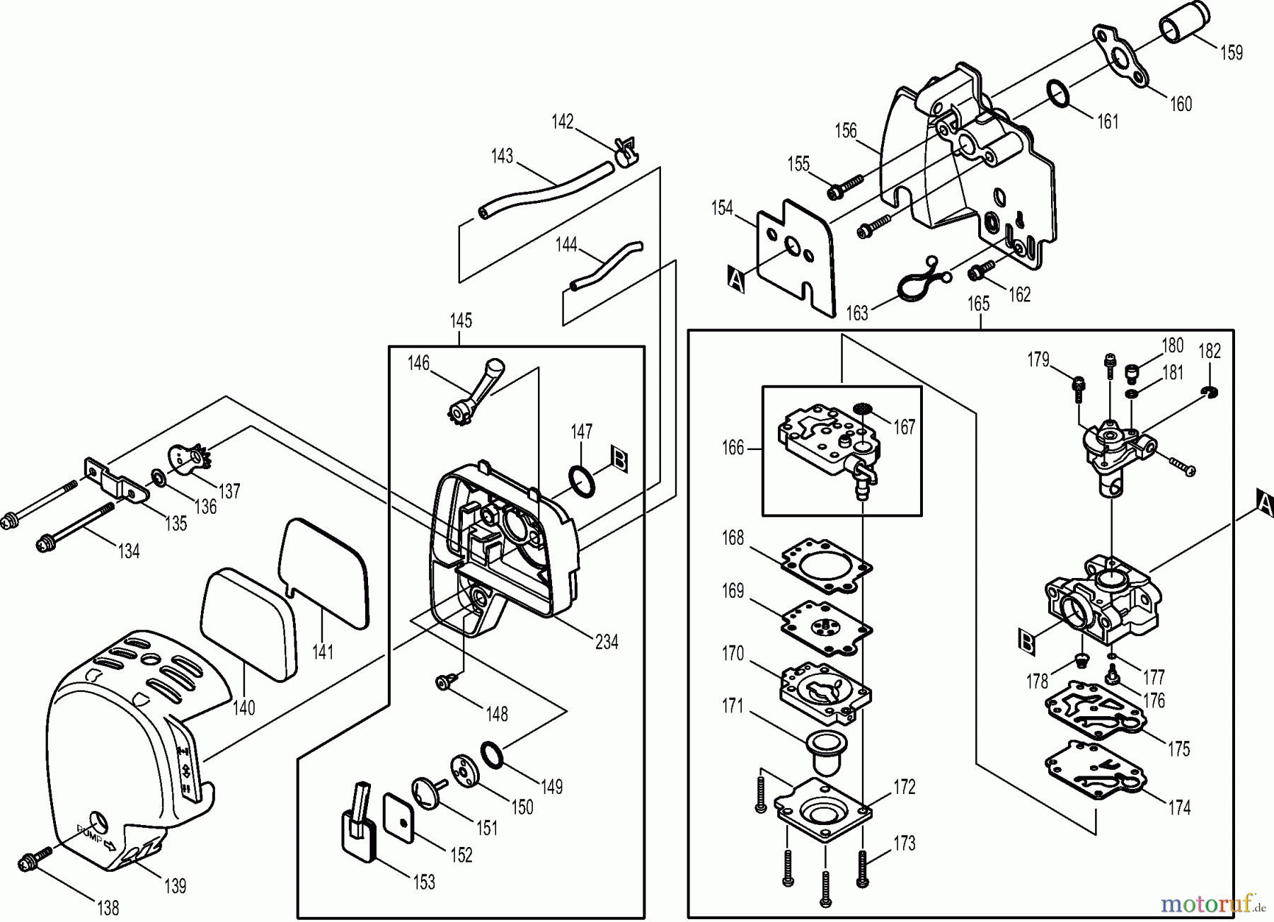  Dolmar Motorsensen & Trimmer Benzin 4-Takt MS-245.4 C (USA) 4  Vergaser, Luftfilter