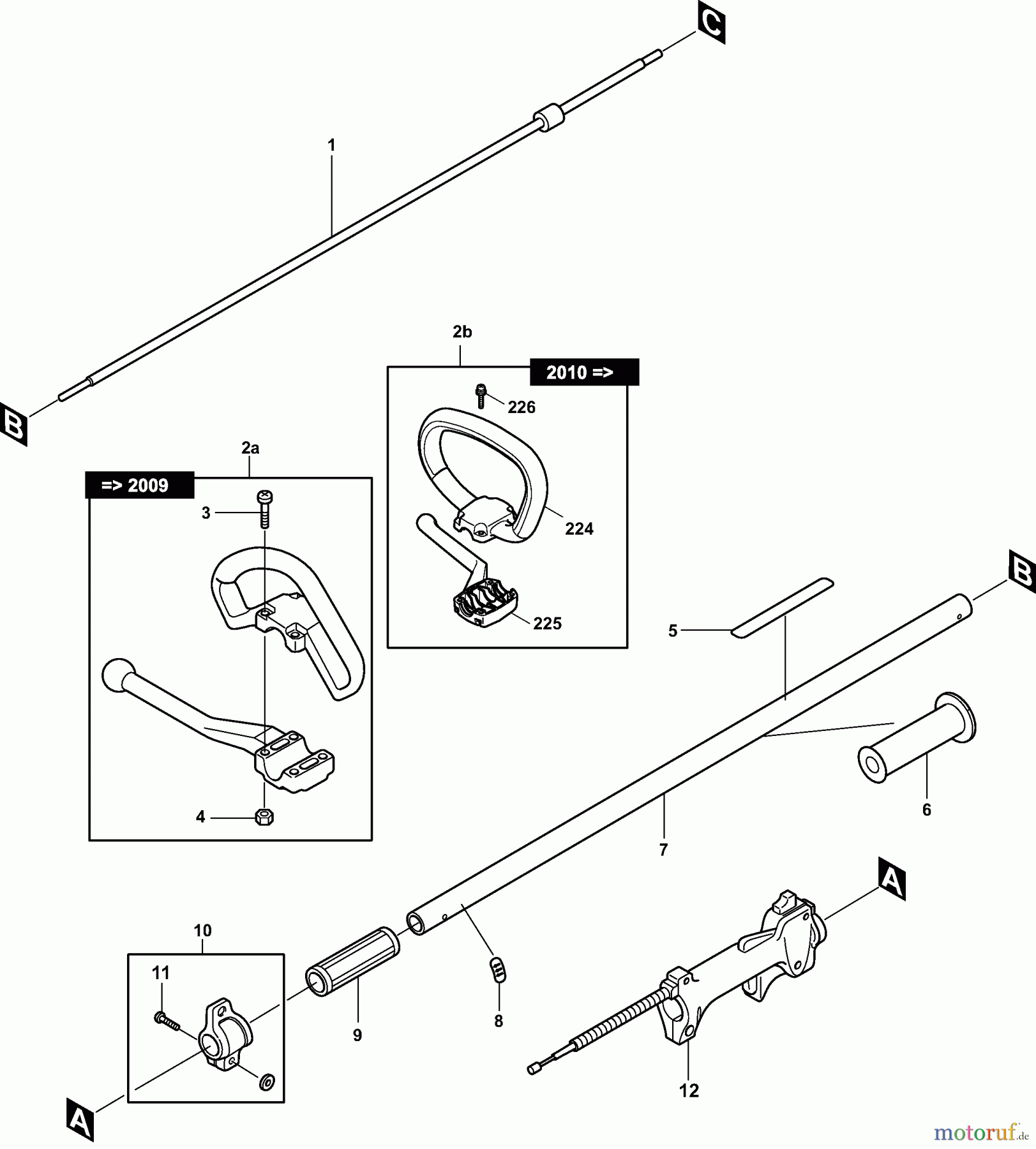  Dolmar Heckenscheren Benzin MH-2556 (USA) MH-2556 (USA 2010=>) 1  Hauptrohr, Handgriff