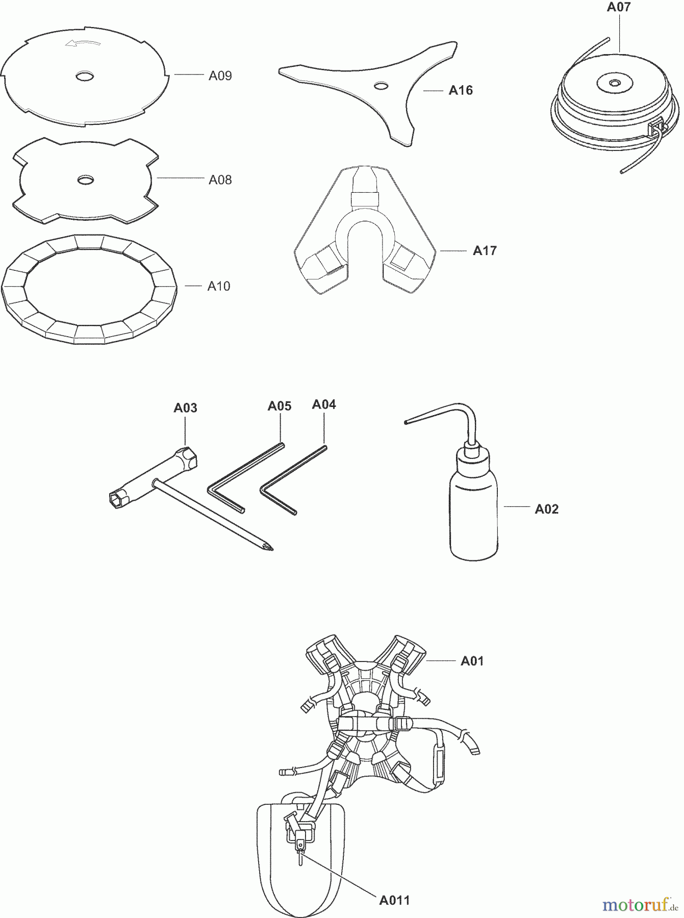  Dolmar Motorsensen & Trimmer Benzin 4-Takt MS-246.4 U (USA) 4  Werkzeuge, Zubehör