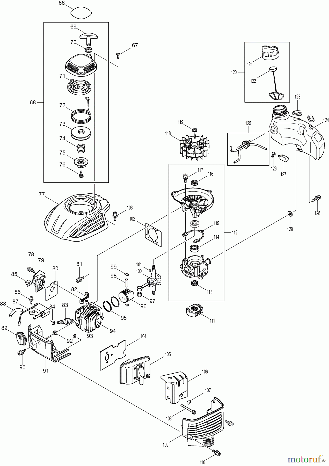  Dolmar Heckenscheren Benzin HT2360D 2  Motor, Anwerfvorrichtung, Kraftstofftank
