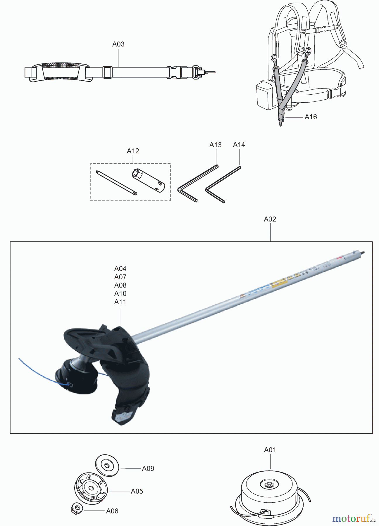Dolmar Kombisysteme AC3610 3 Werkzeuge, Zubehör
