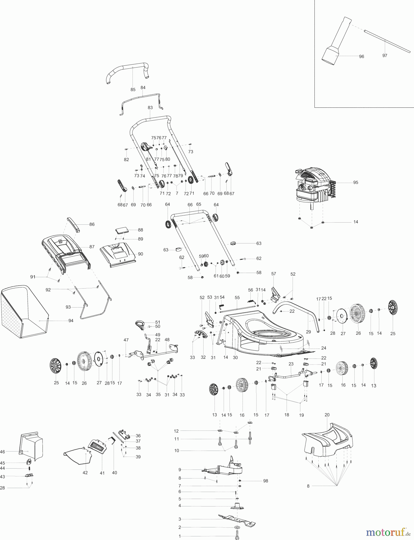  Dolmar Rasenmäher Benzin PM-46 N 2  PM-46 N, PLM4617
