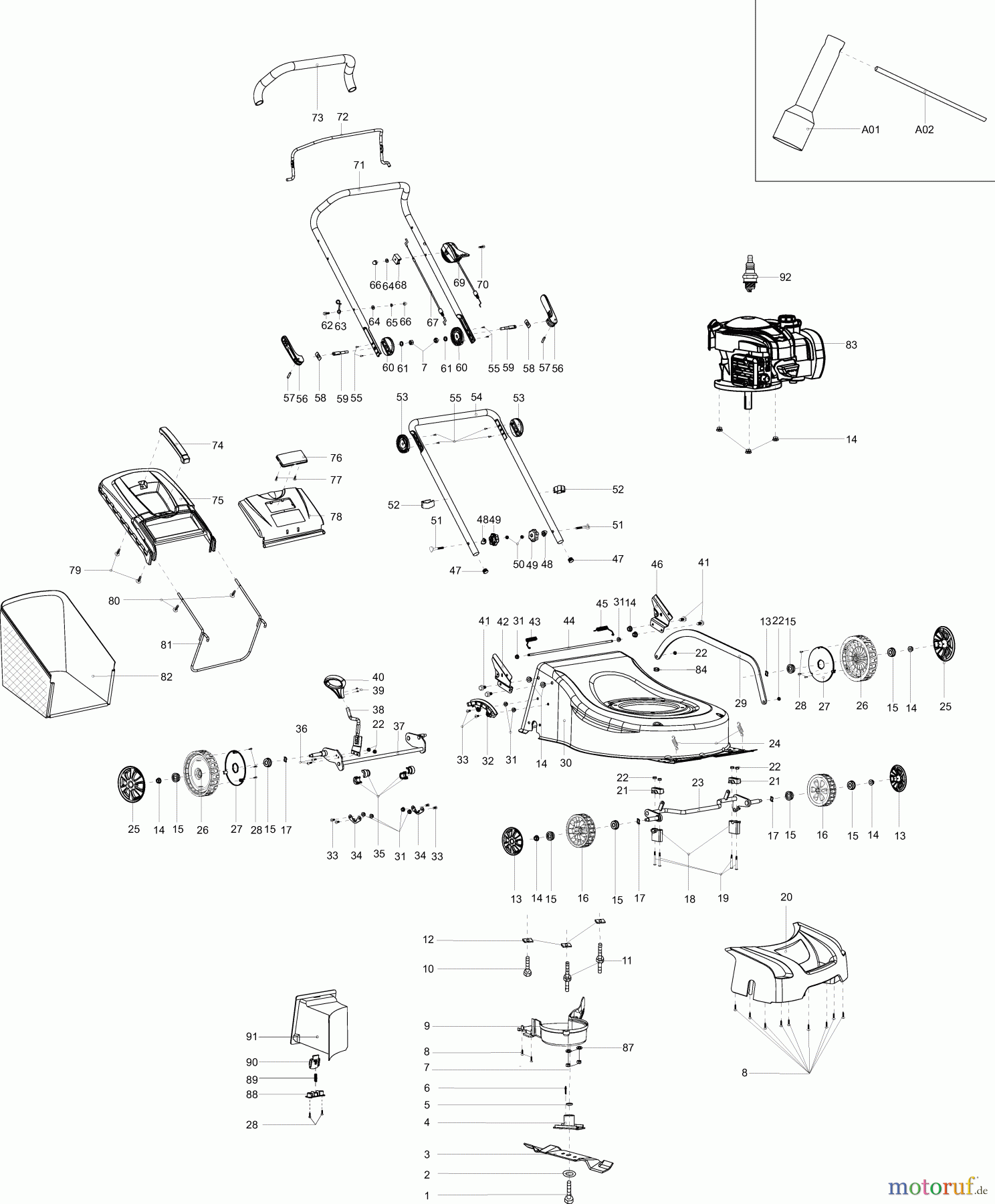  Dolmar Rasenmäher Benzin PM-46 B 1  PM-46 B, PLM4626