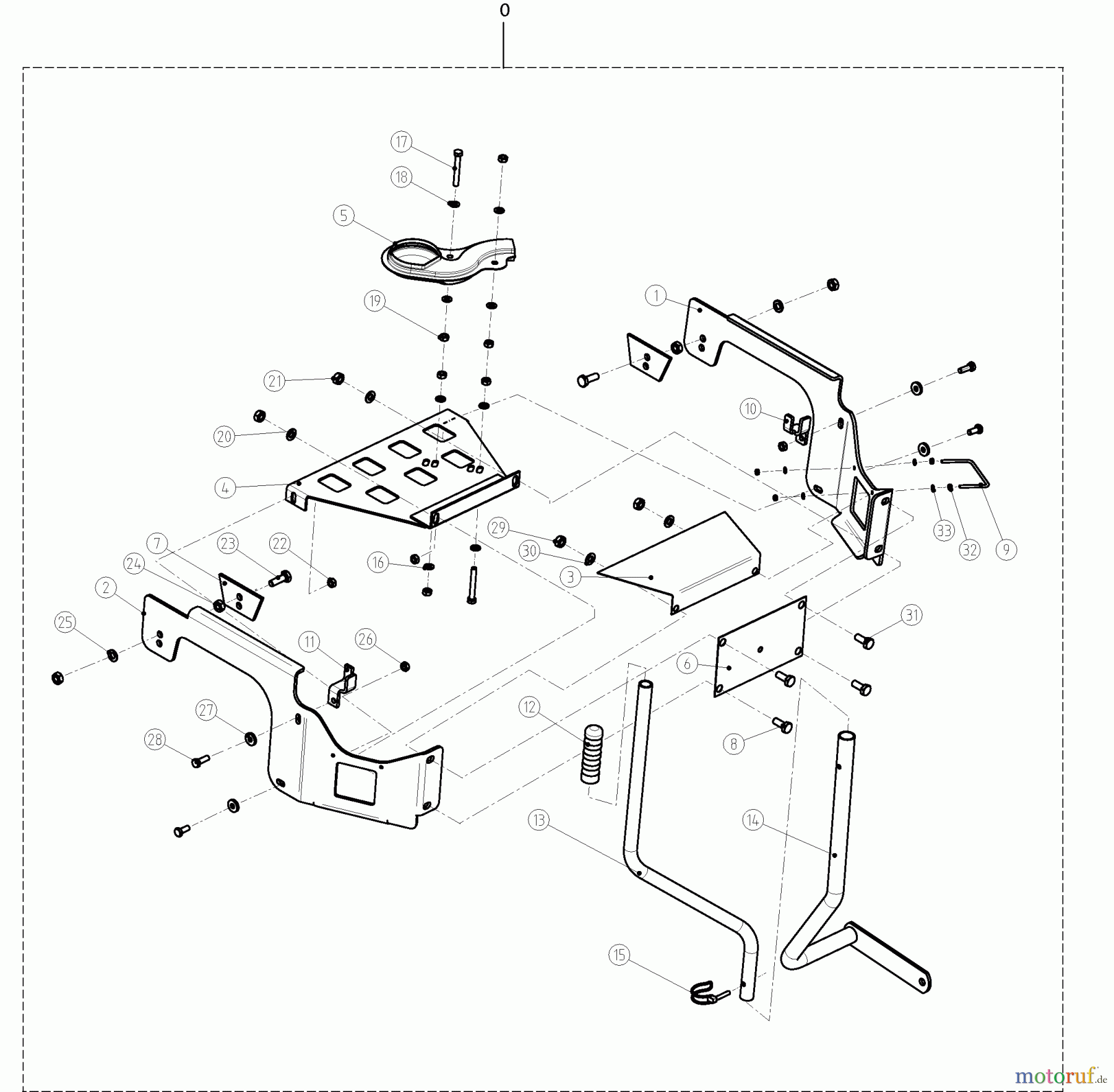  Dolmar Rasentraktoren Zubehör RS-120, TA-250, TK-420, TK-520, TS-125 7a  102/122 cm - Anbaurahmen (Schnellwechsler) (2015=>)