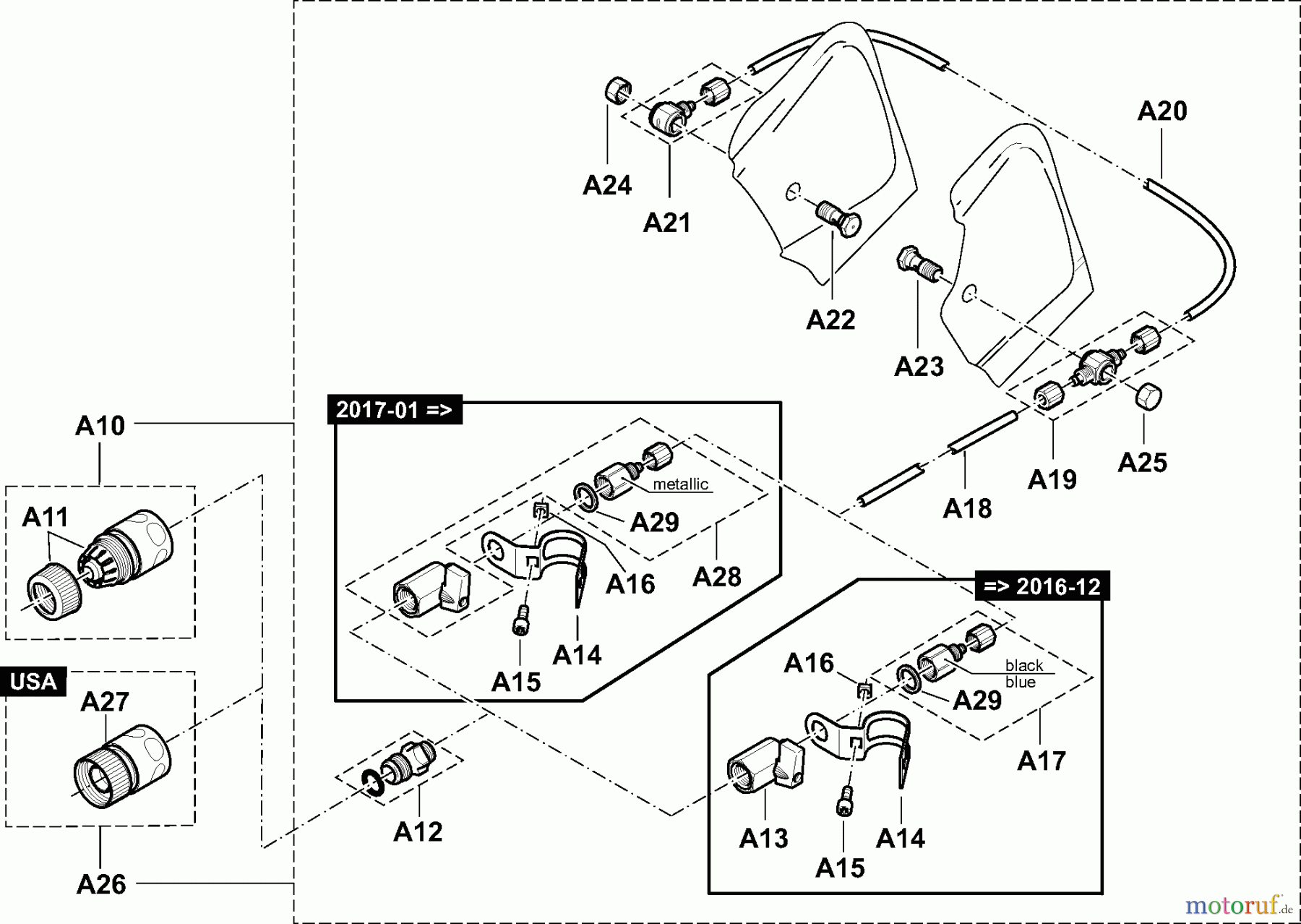  Dolmar Trennschleifer Zubehör Druck / Fallwasserset 1  Druck / Fallwasserset
