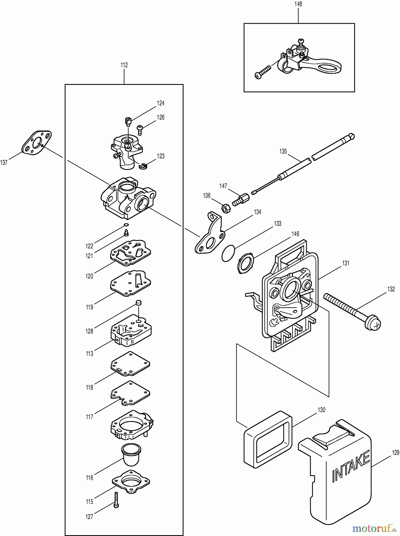  Dolmar Heckenscheren Benzin HT-2062 E (USA) 6  Vergaser, Luftfilter