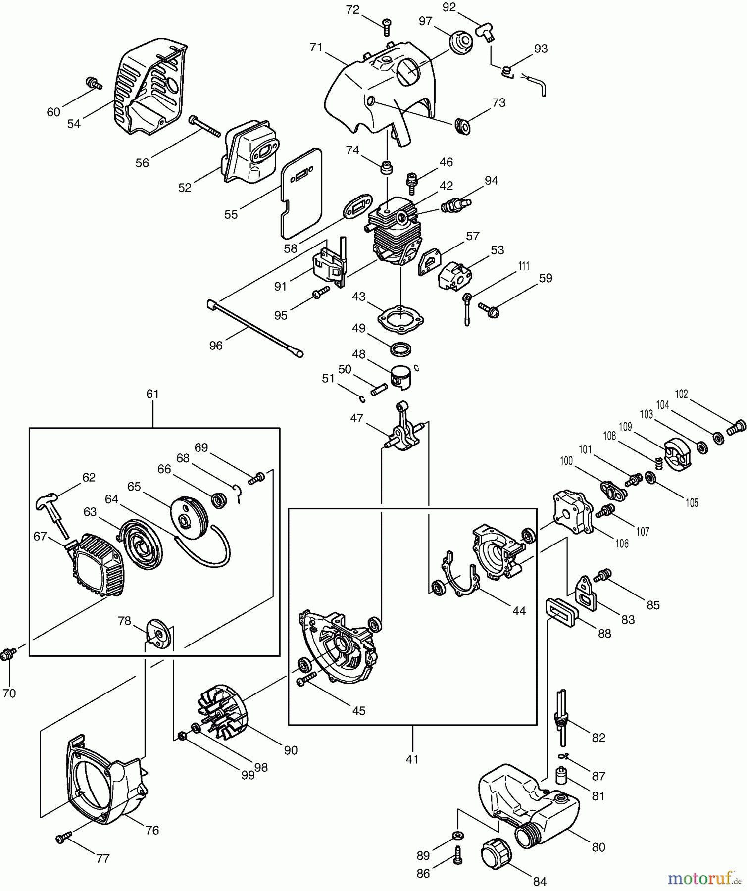  Dolmar Heckenscheren Benzin HT-2062 E (USA) 5  Motor, Anwerfvorrichtung, Kraftstofftank