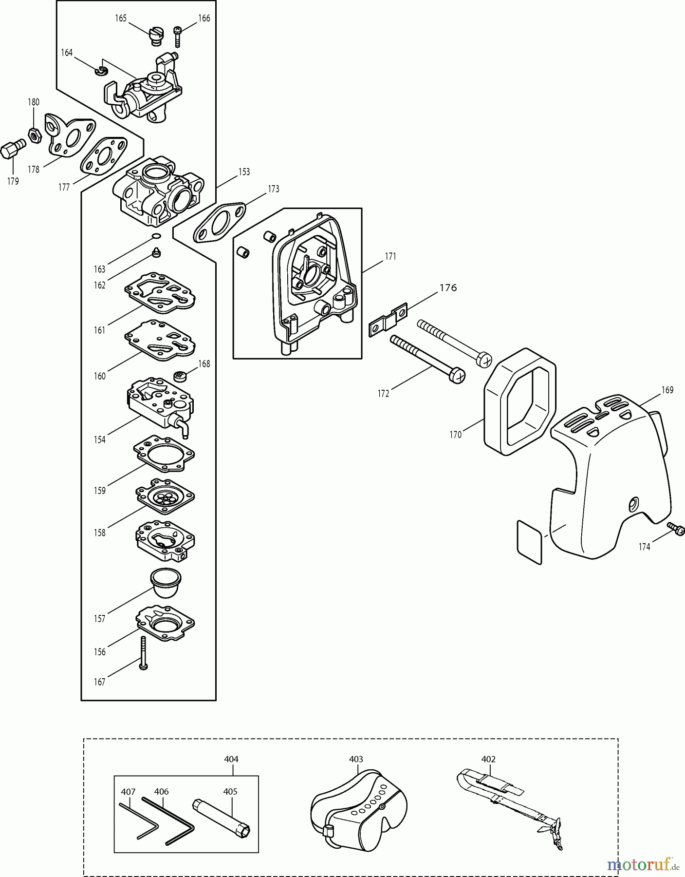  Dolmar Heckenscheren Benzin MH-2556 (USA) MH-2556 (USA =>2009) 5  Vergaser, Luftfilter, Zubehör