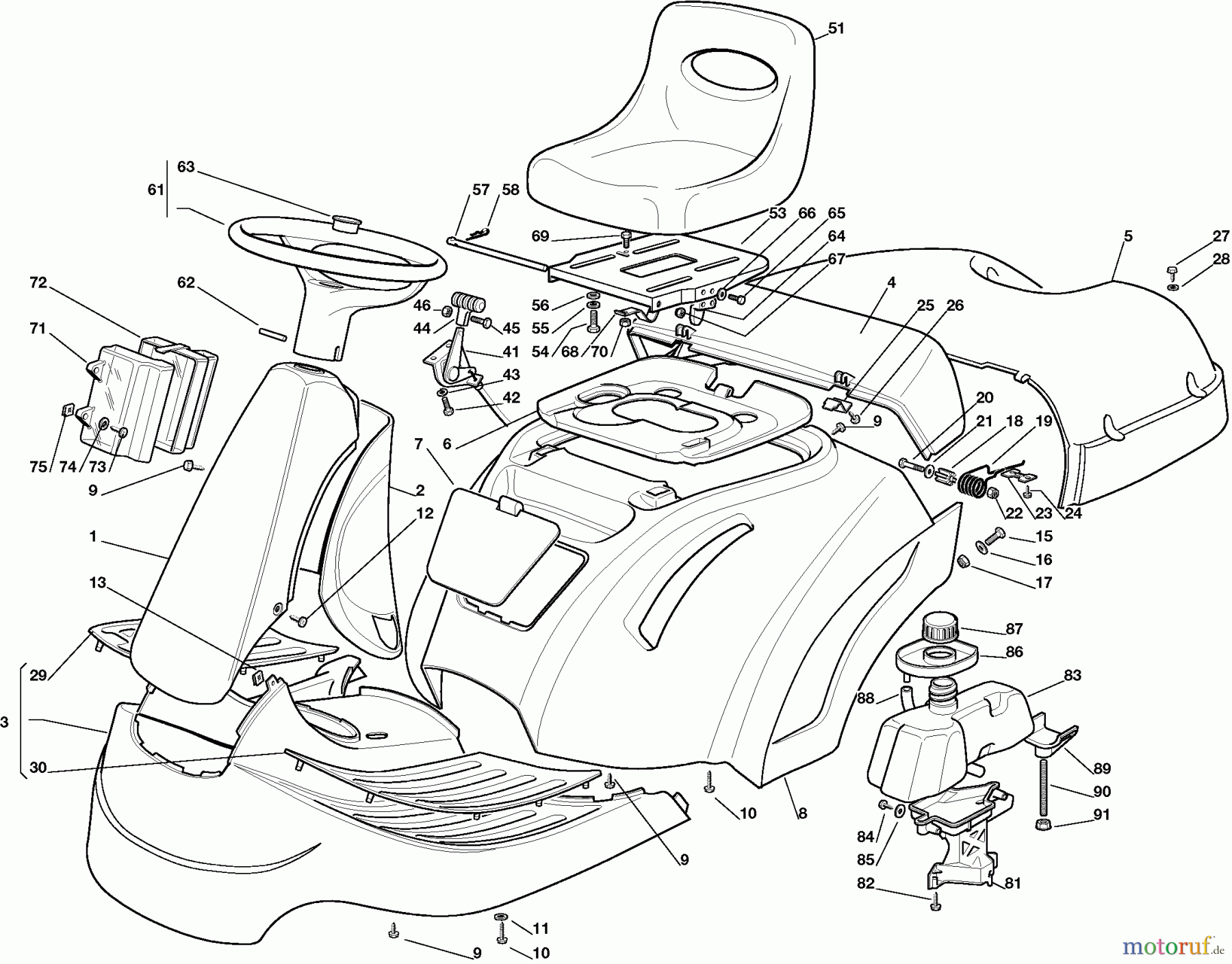 Dolmar Rasentraktoren RM7213H RM-72.13 H (2005) 2 KARROSSERIE