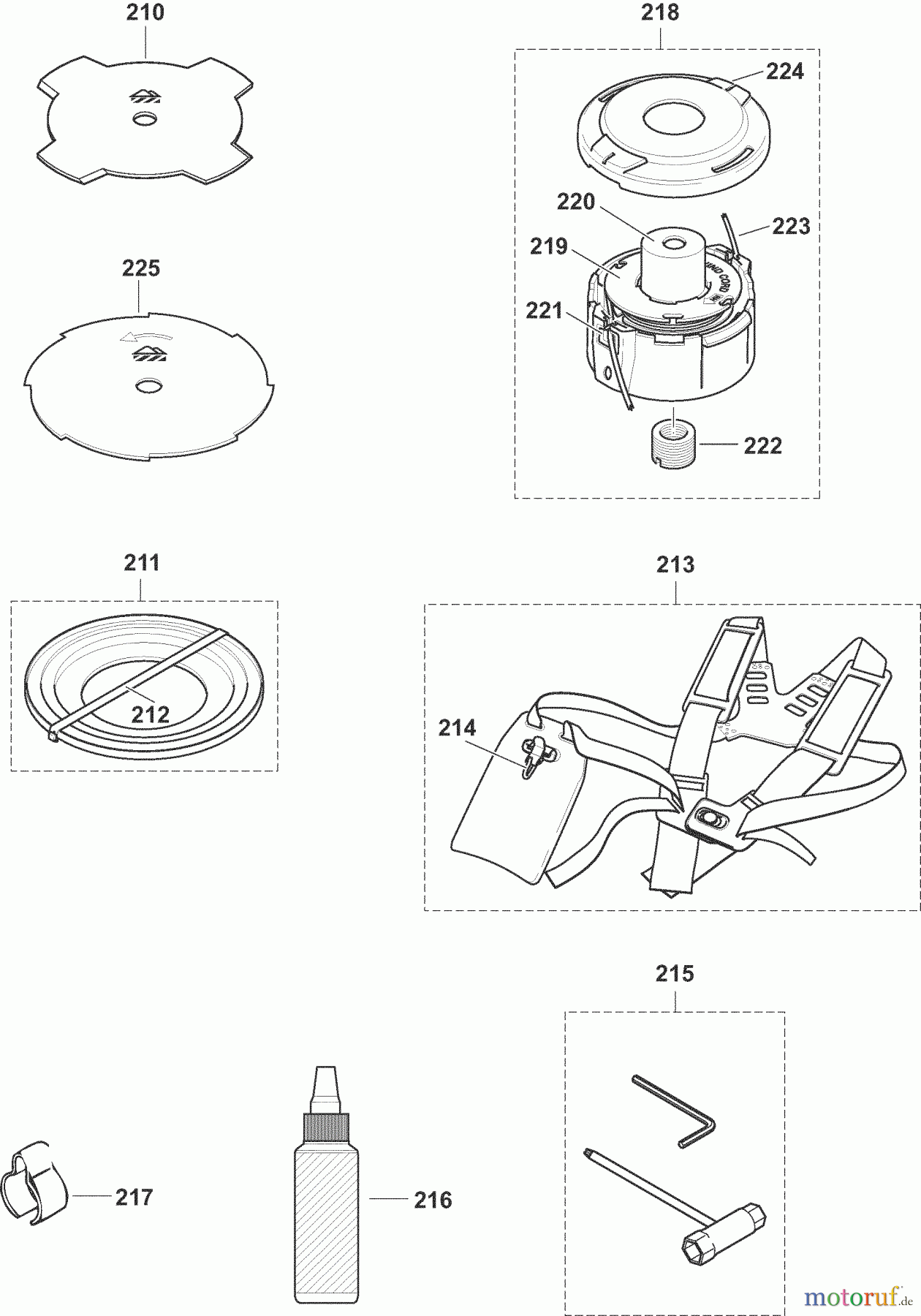 Dolmar Motorsensen & Trimmer Benzin 4-Takt MS-250.4 12 Werkzeuge, Zubehör