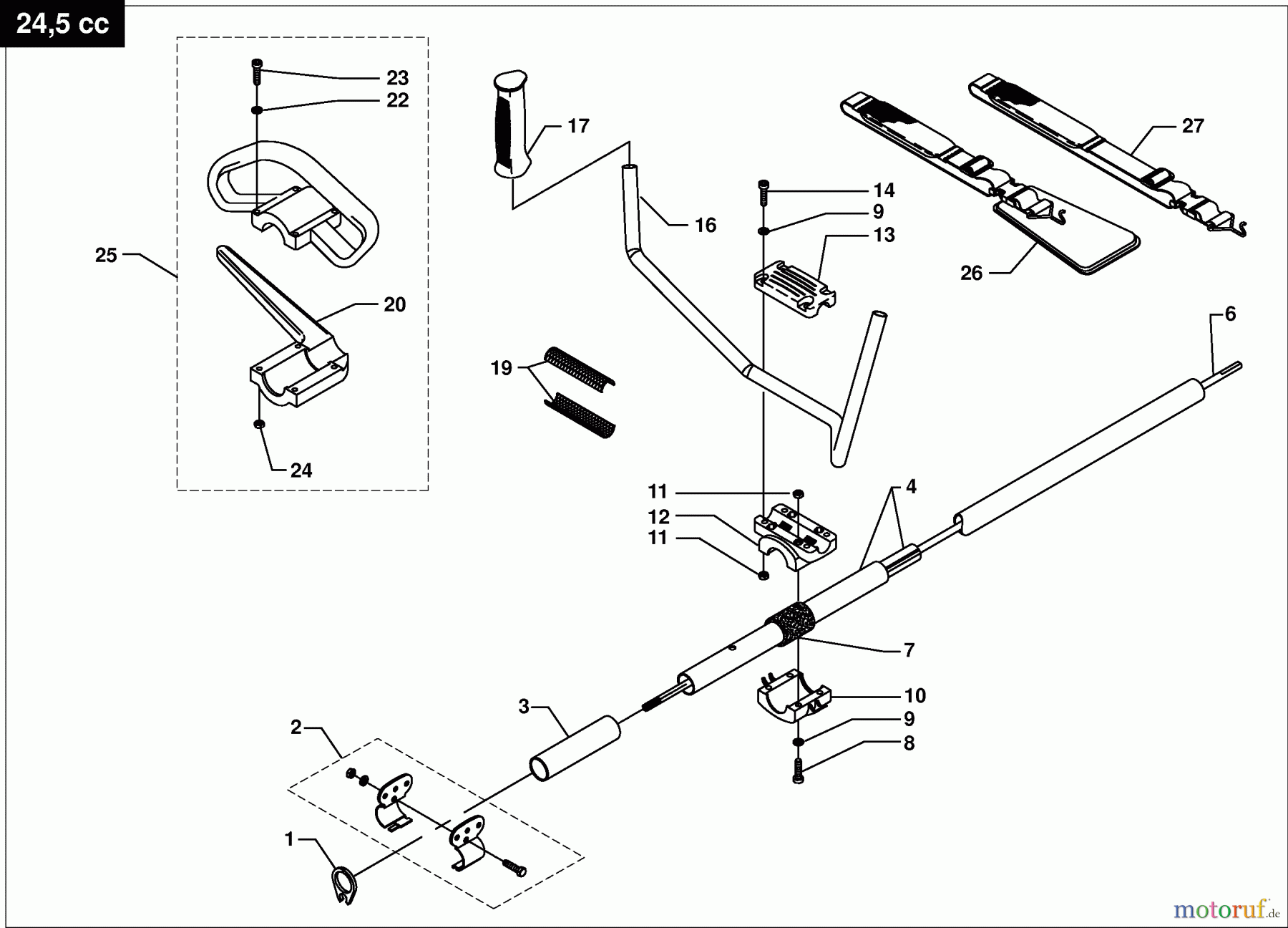 Dolmar Motorsensen & Trimmer Benzin 4-Takt MS-252.4 C 11 Hauptrohr, Handgriff