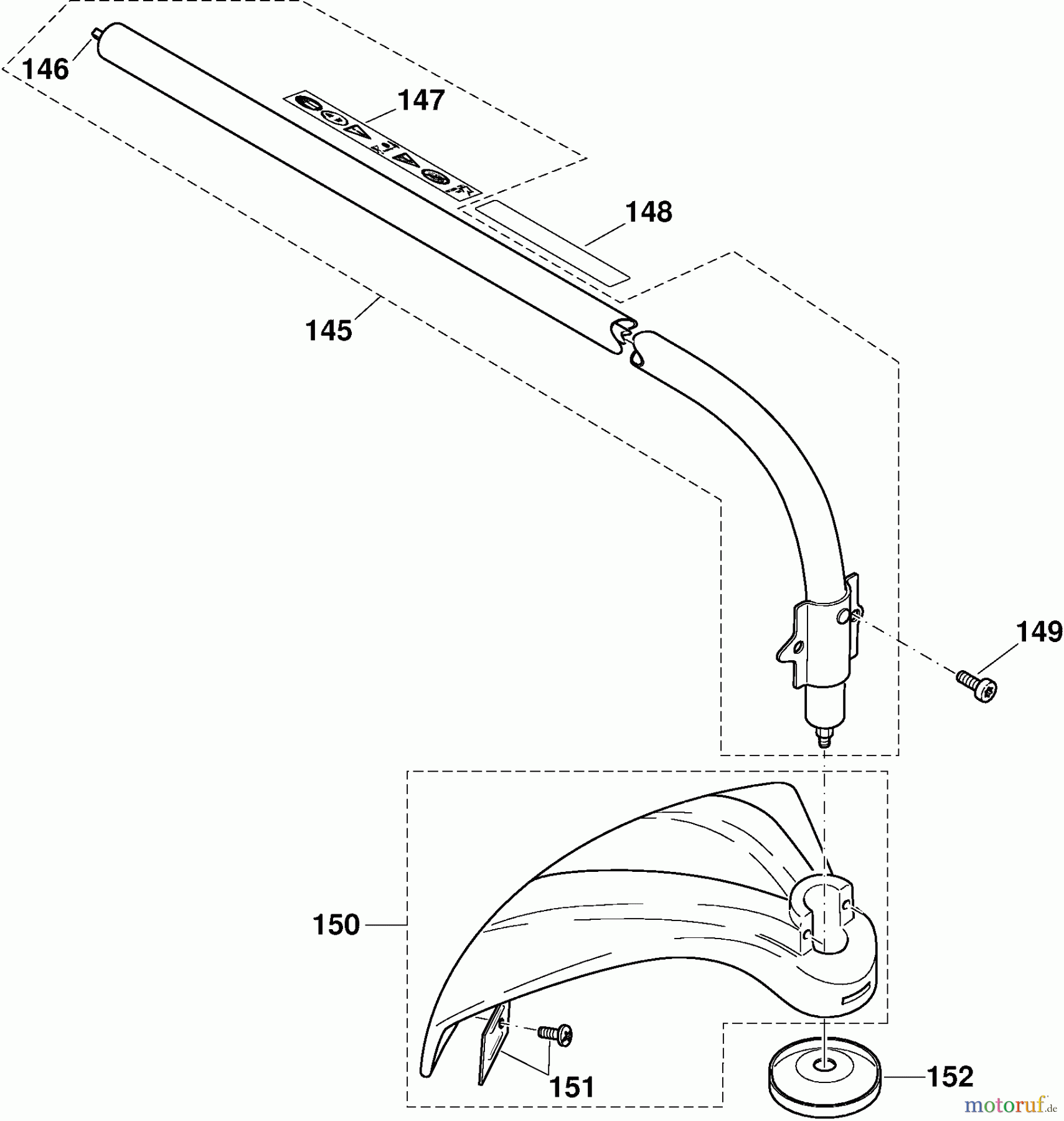 Dolmar Motorsensen & Trimmer Benzin 2-Takt LT-31 8 Schaftrohr, Schutzhaube