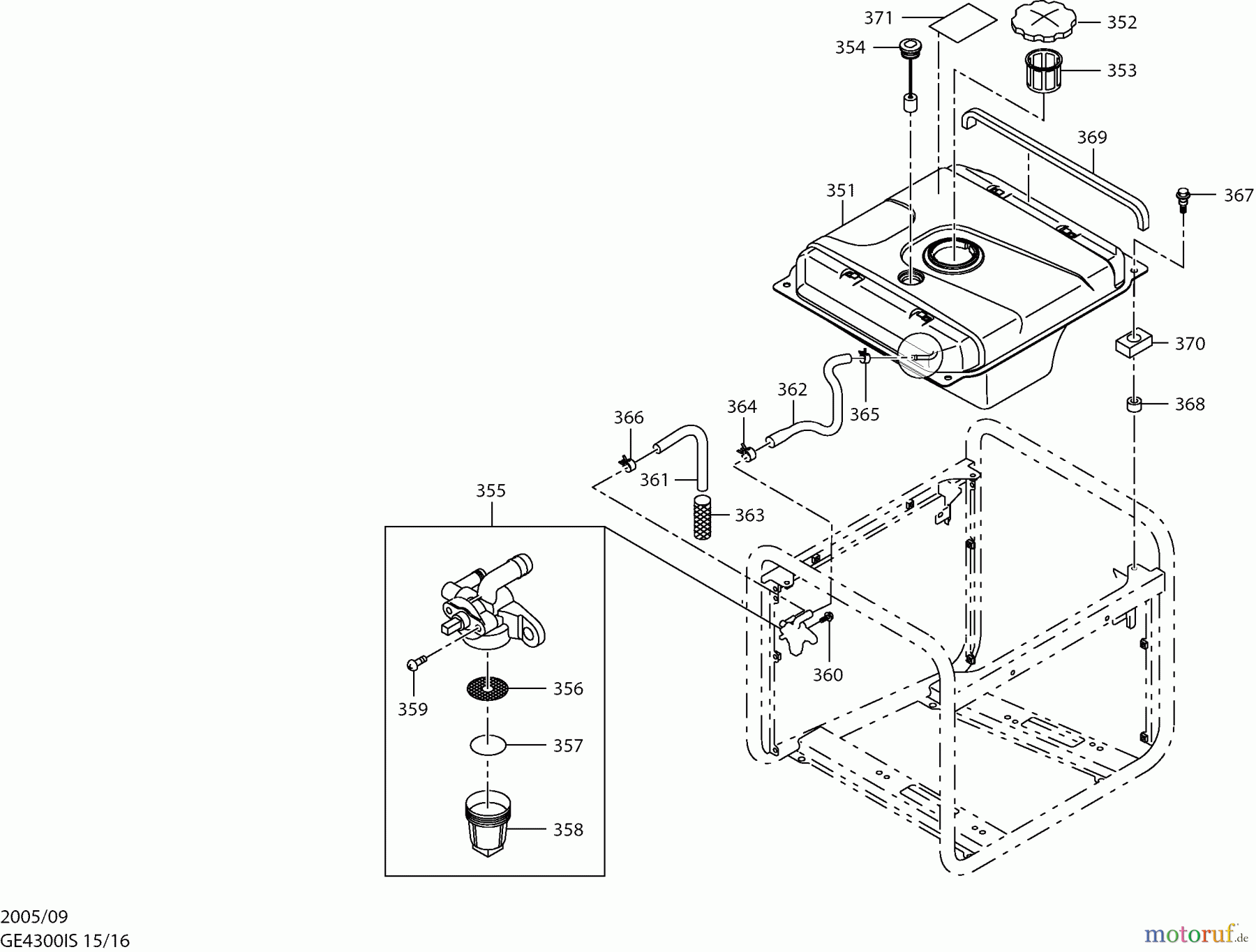  Dolmar Stromerzeuger GE-4300 IS 15  Kraftstofftank