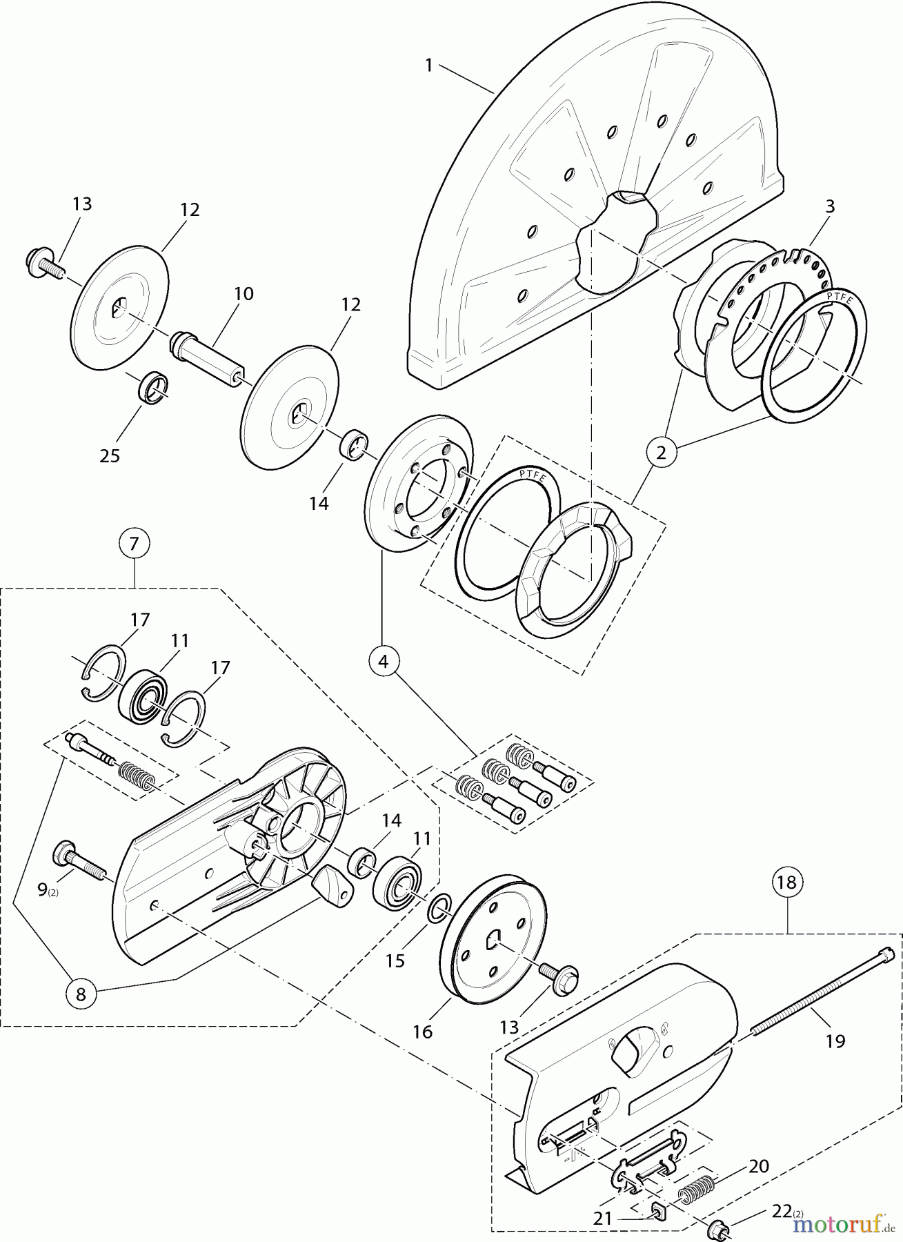  Dolmar Trennschleifer Benzin PC-6214 7  Schneidvorsatz, Schutzhaube