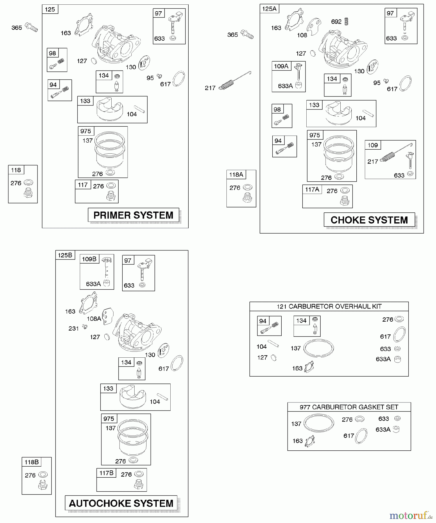  Viking Motoren B & S 12. . . 12H807-1805-B1 E - Vergaser
