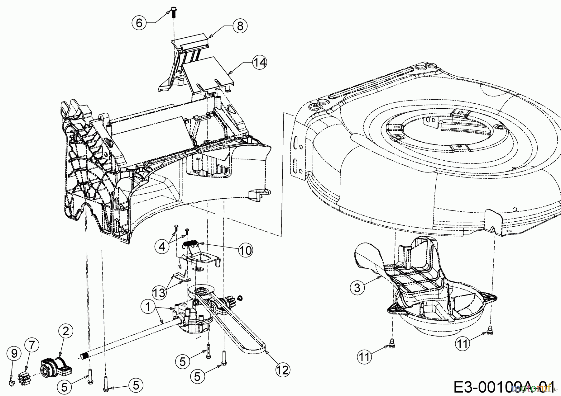  MTD Motormäher mit Antrieb SP 46 B 12A-TABG600  (2019) Getriebe, Keilriemen