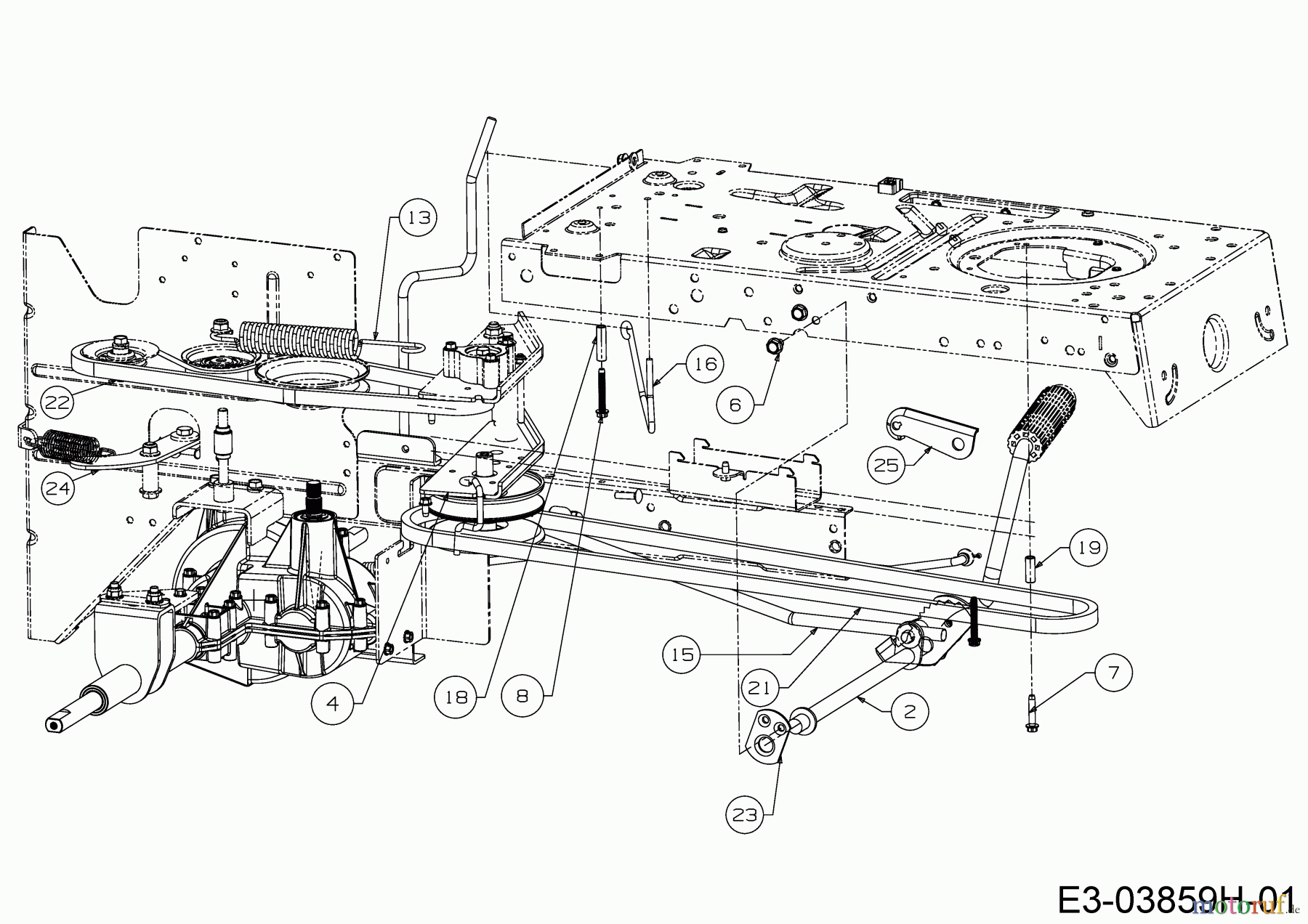  Helington Rasentraktoren H 92 T 13A776KE686  (2019) Fahrantrieb, Pedal