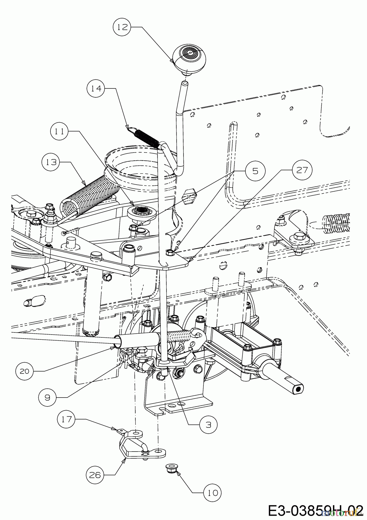 Helington Rasentraktoren H 92 T 13A776KE686  (2019) Schalthebel