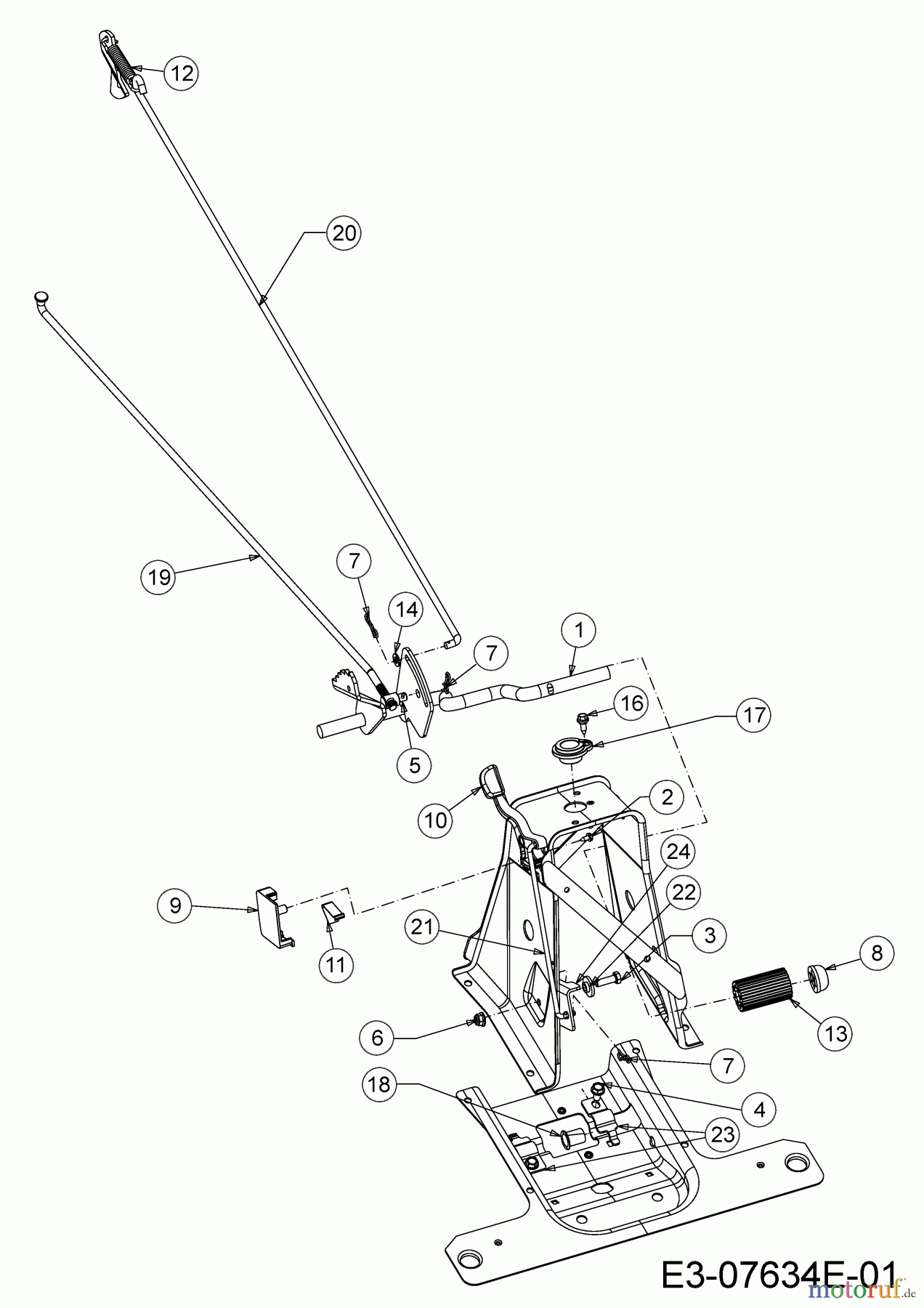  Helington Rasentraktoren H 76 SM 13B726JD686 (2020) Bremsstange, Schaltstange, Pedal