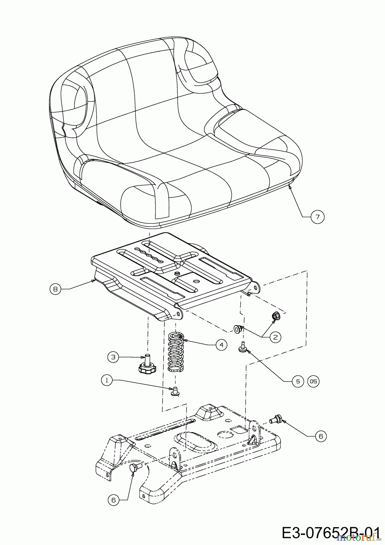  MTD Rasentraktoren Minirider 76 RDE 13A226SD600  (2019) Sitz, Sitzträger