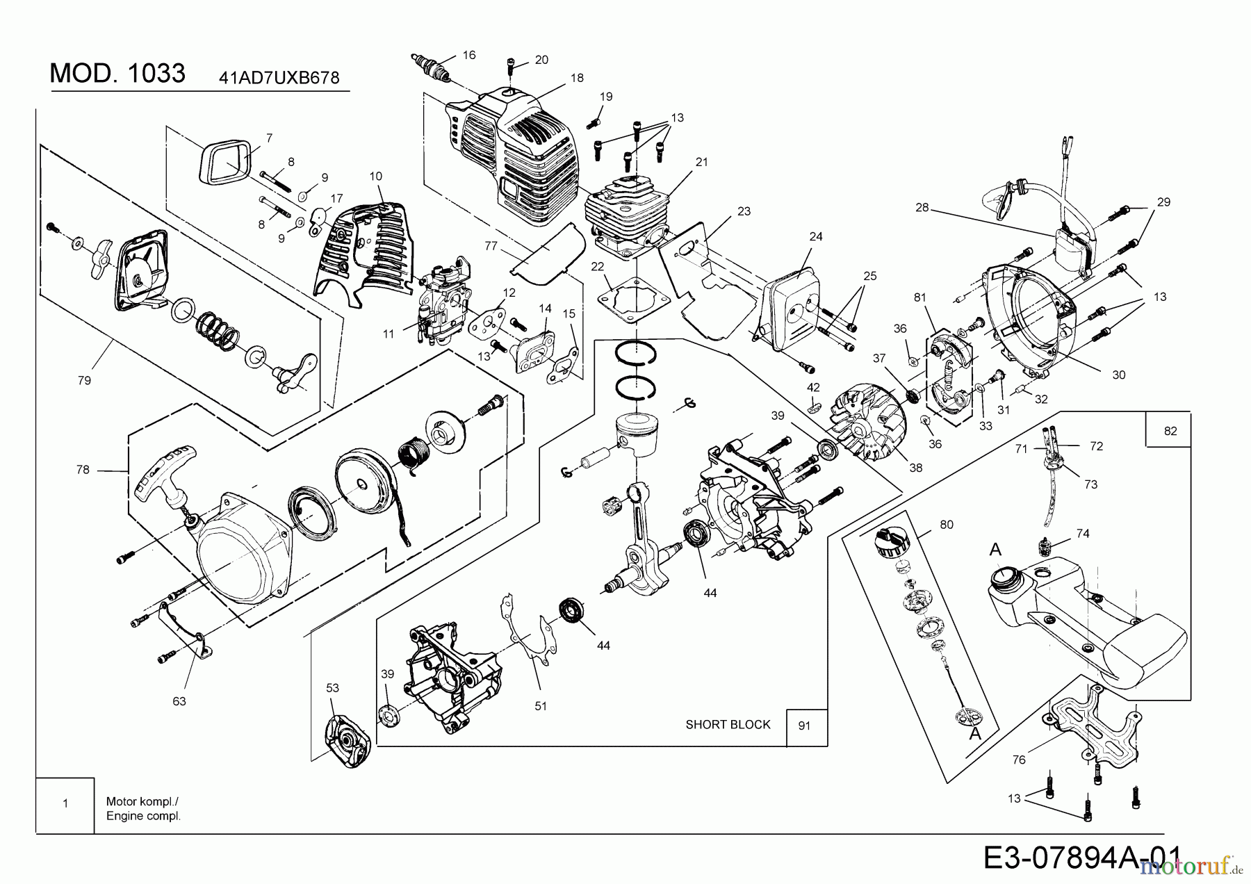  MTD Motorsensen 1033 41AD7UXB678  (2018) Motor