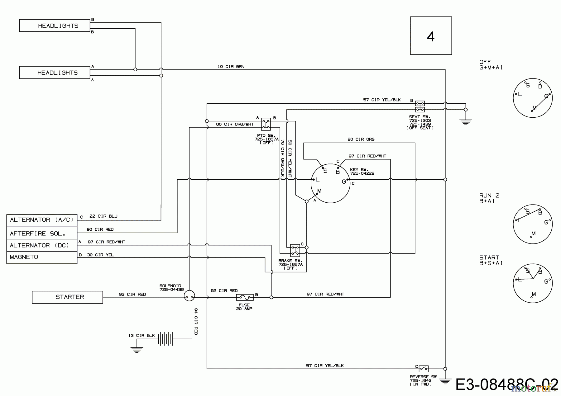  MTD Rasentraktoren 420/38 13A2765F308  (2017) Schaltplan