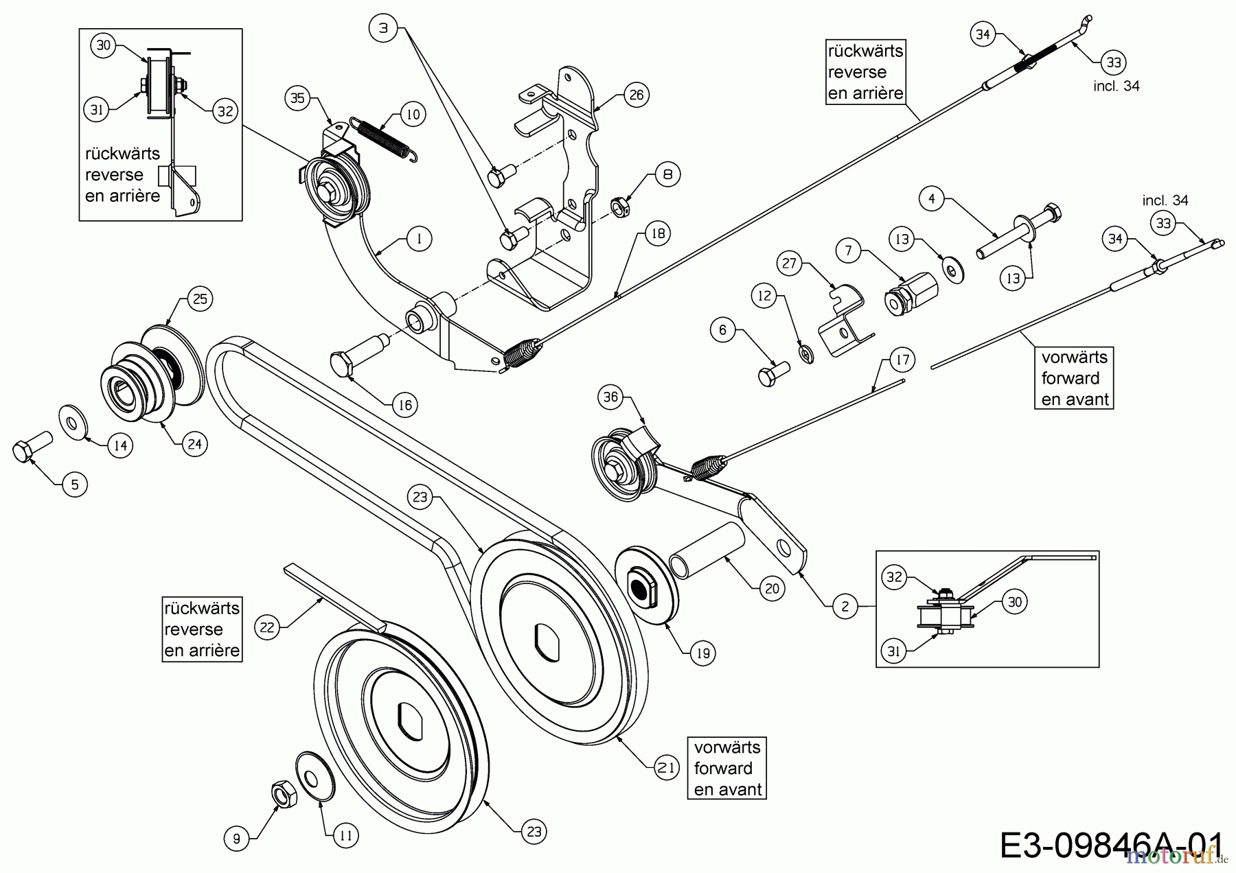  MTD Motorhacken T/380 M 21D-38MT678 (2020) Keilriemen, Spannrolle