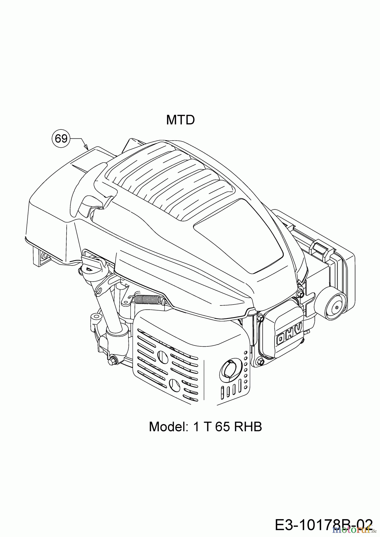  MTD Motormäher mit Antrieb DL 53 SP 12A-PAS4677  (2019) Motor MTD