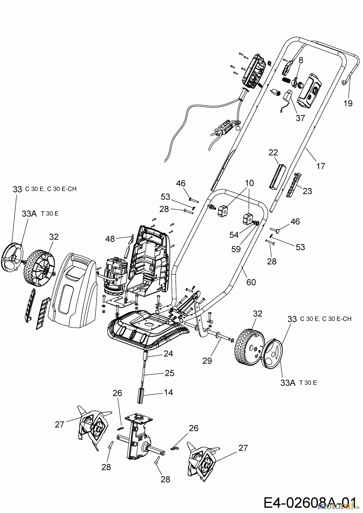  MTD Motorhacken T 30 E 21A-106B678  (2019) Grundgerät
