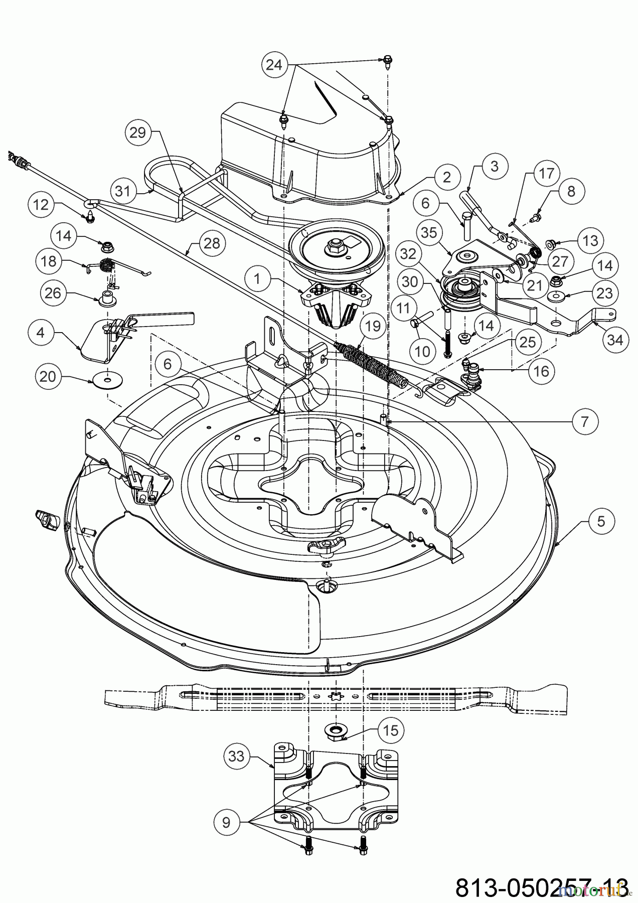  Troy-Bilt Rasentraktoren TB 76T-R 13A726SD609 (2024) Mähwerk D (30