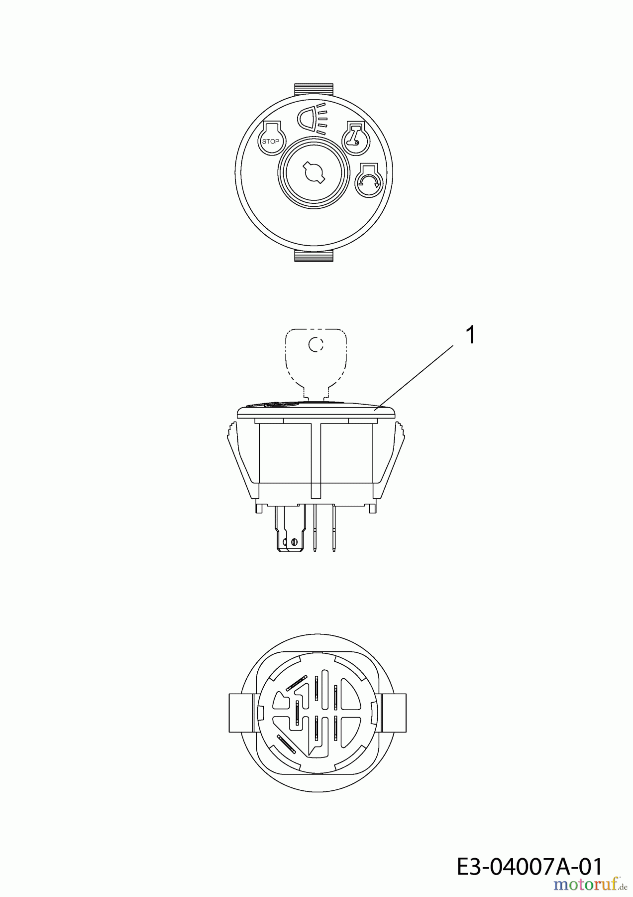  MTD Rasentraktoren Smart RF 125 13A777SY600 (2023) Zündschloss
