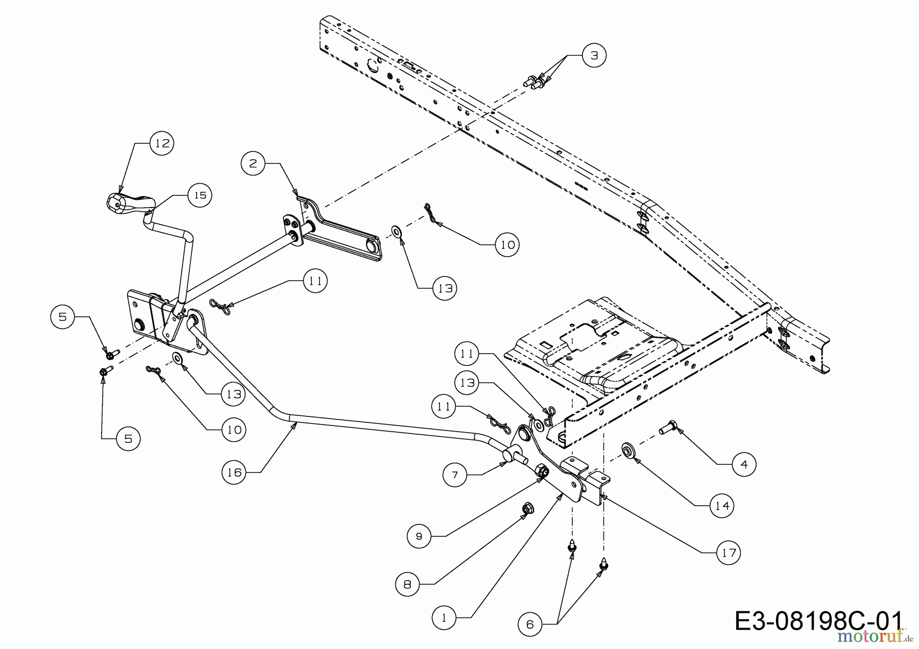  MTD Rasentraktoren Minirider 60 RDE 13AA26SC600  (2018) Mähwerksaushebung