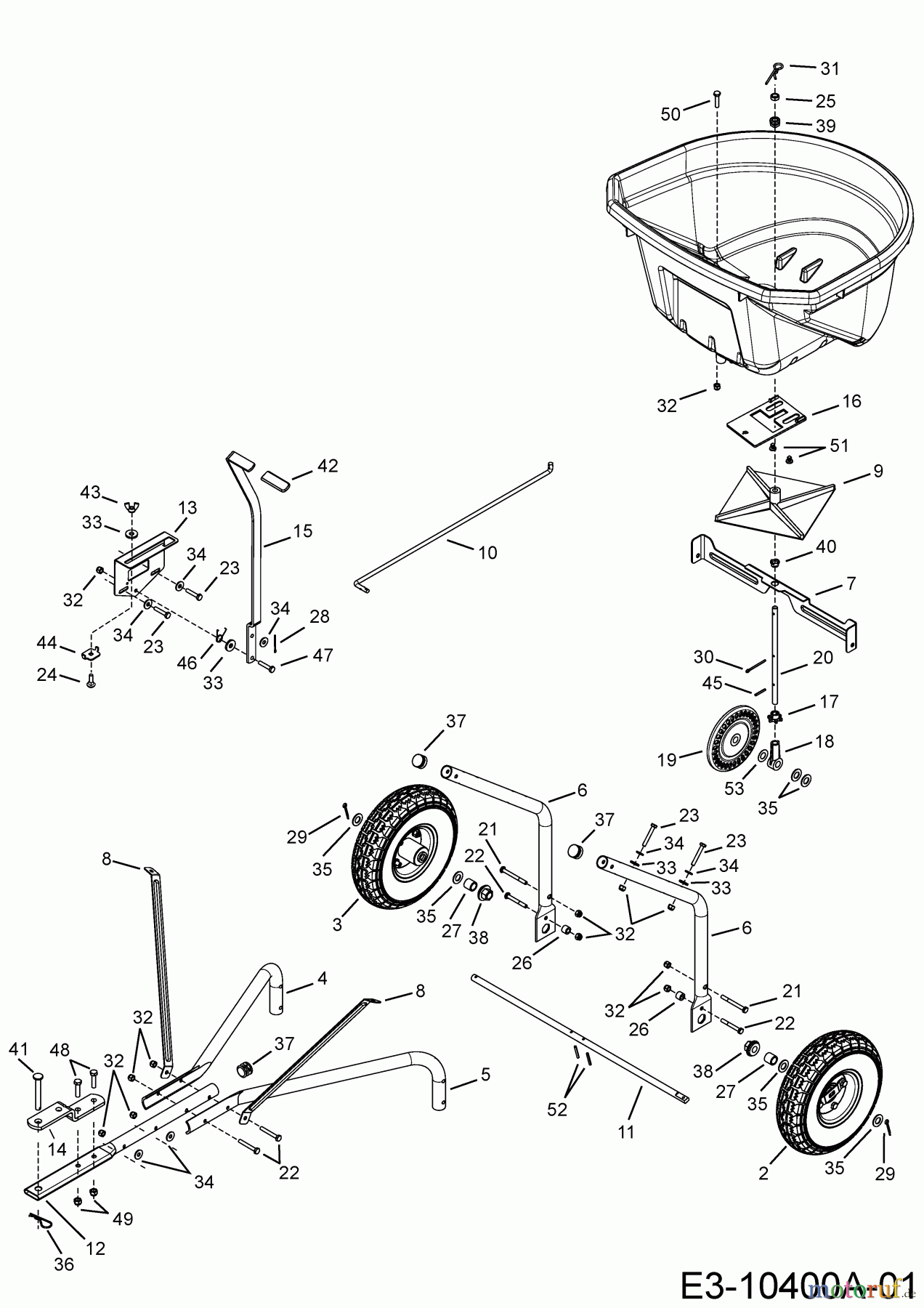  MTD Zubehör Zubehör Garten- und Rasentraktoren Streuer 45-0527  (196-545-000) 196-545-000  (2019) Grundgerät