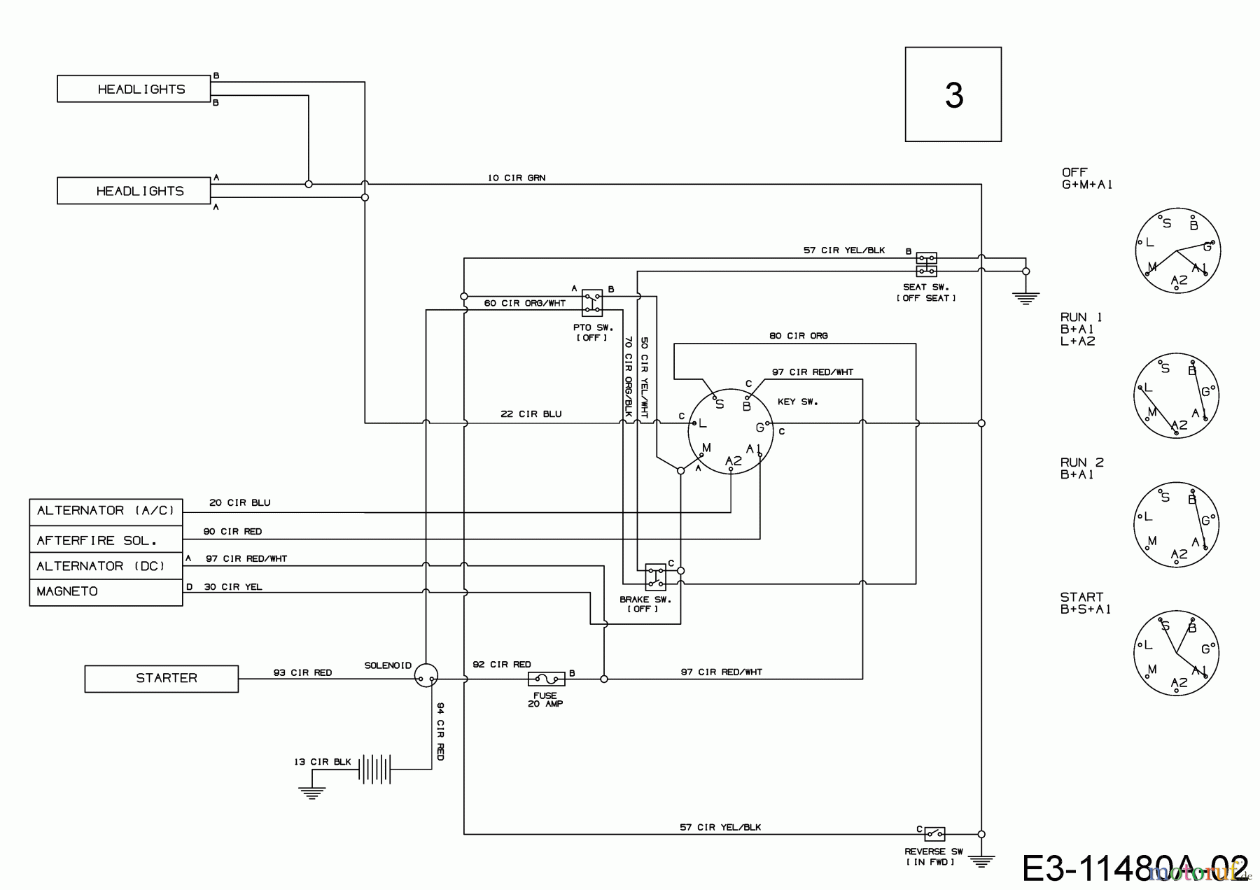  MTD Rasentraktoren Smart RF 125 13B776KF600 (2022) Schaltplan