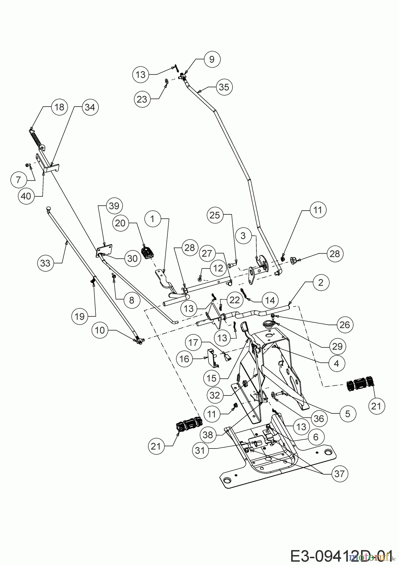  Cub Cadet Rasentraktoren LR2 NS76 13A221JD603  (2020) Bremsstange, Schaltstange, Pedal