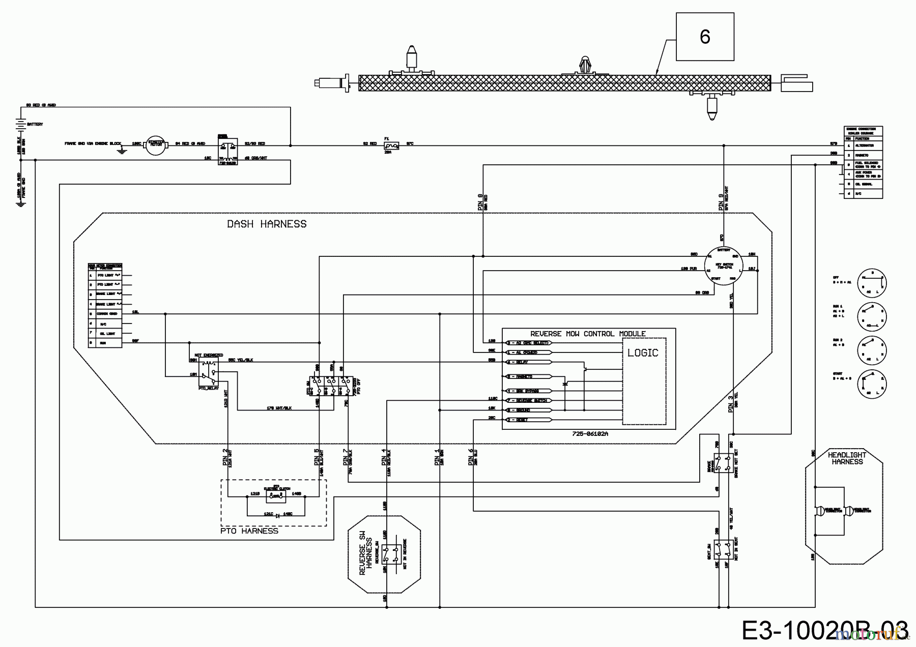  Cub Cadet Gartentraktoren XT3 QS137 14BIA5CA603  (2020) Schaltplan Elektromagnetkupplung