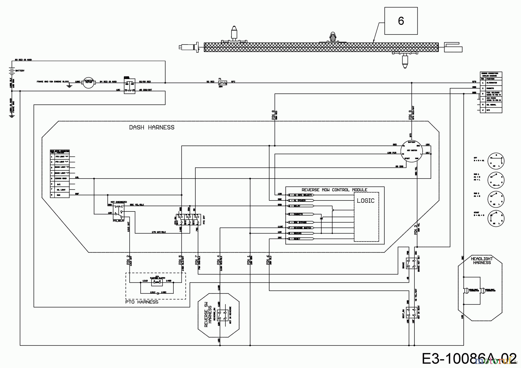  Cub Cadet Rasentraktoren XT3 QR106E 13BIA5CR603  (2020) Schaltplan Elektromagnetkupplung