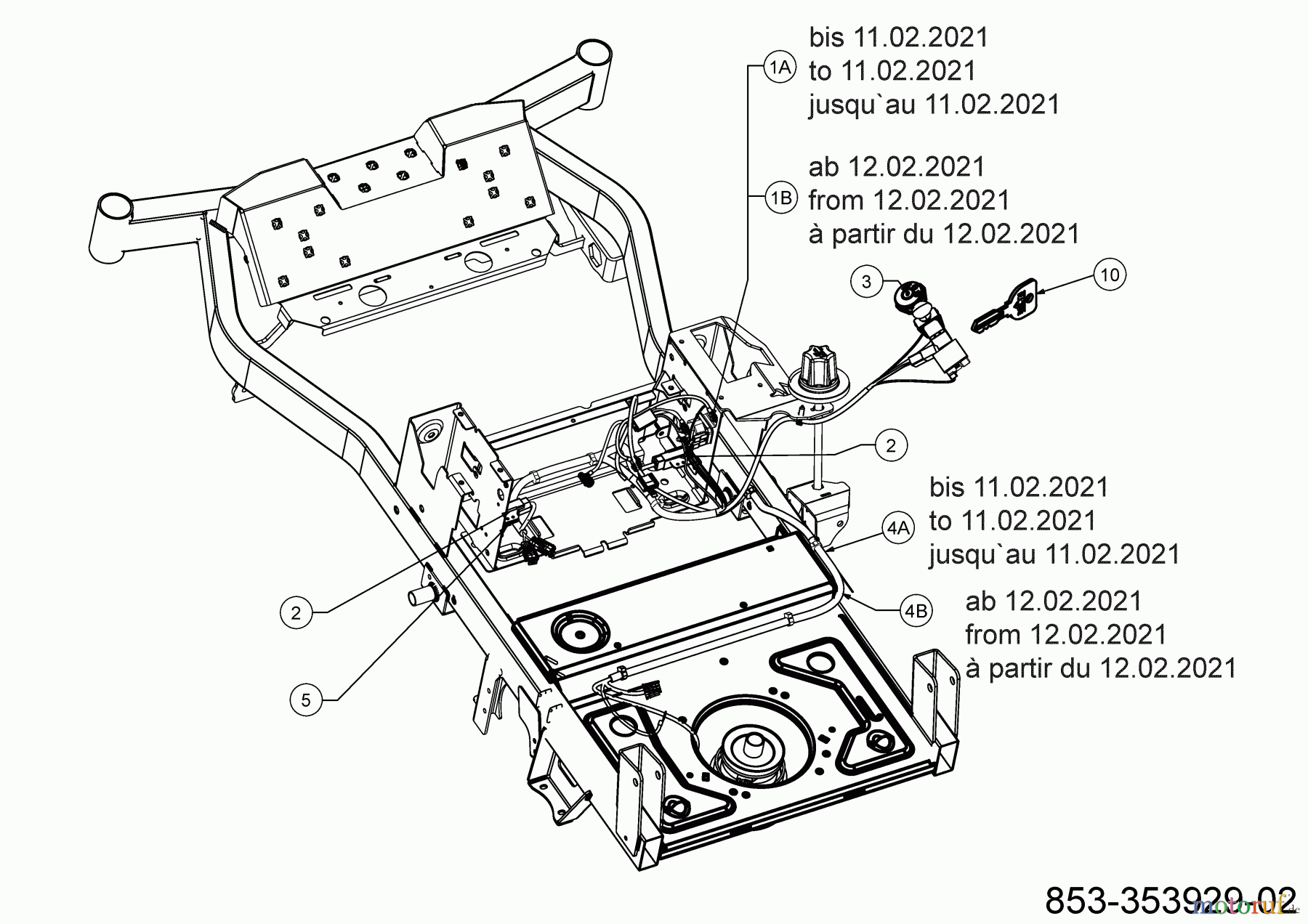 Cub Cadet Zero Turn XZ7 L122 ULTIMA 47AIAAA6603 (2021) Elektroteile