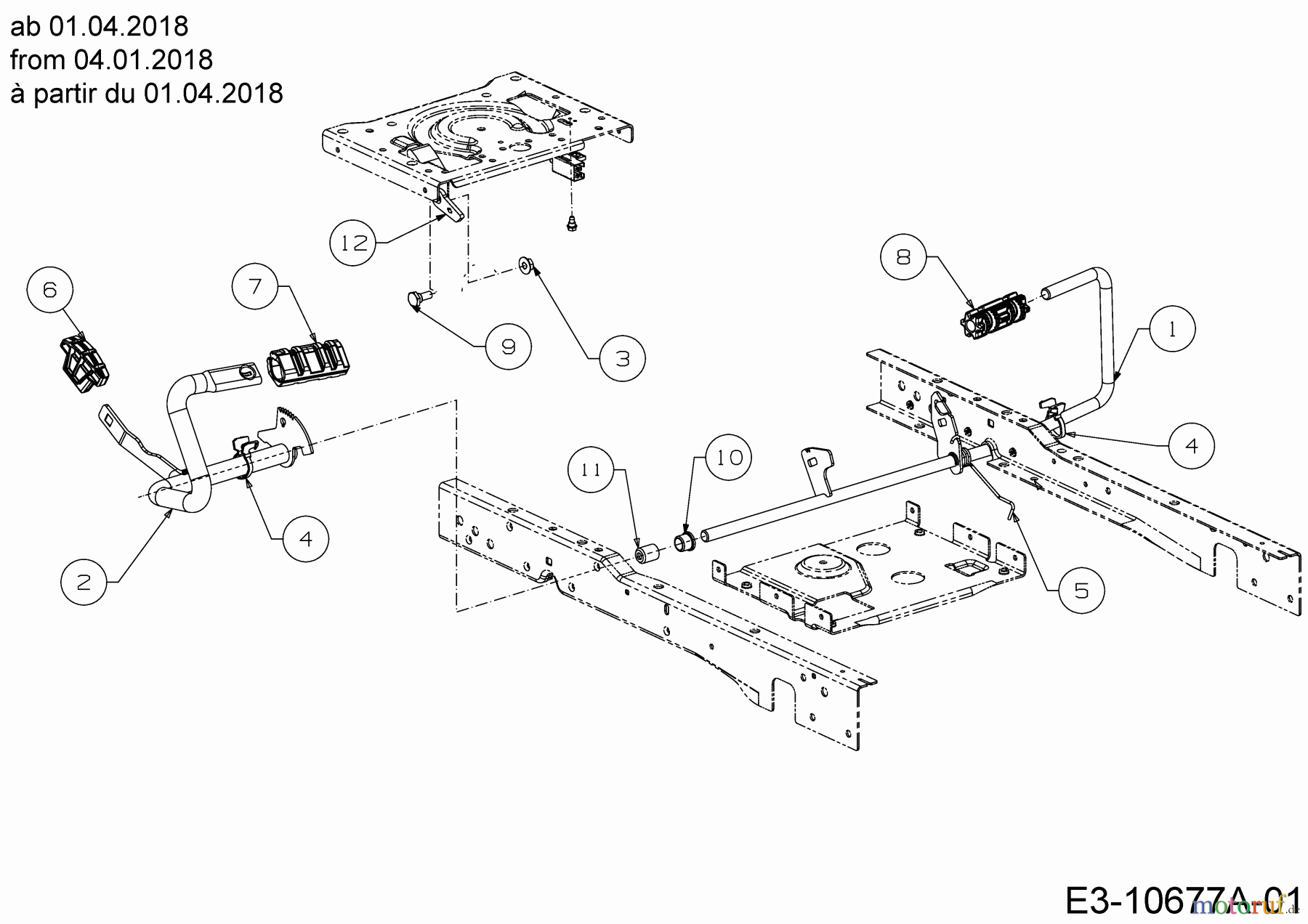  Cub Cadet Gartentraktoren XT3 QS127 14BFA5CQ603 (2021) Pedale ab 01.04.2018